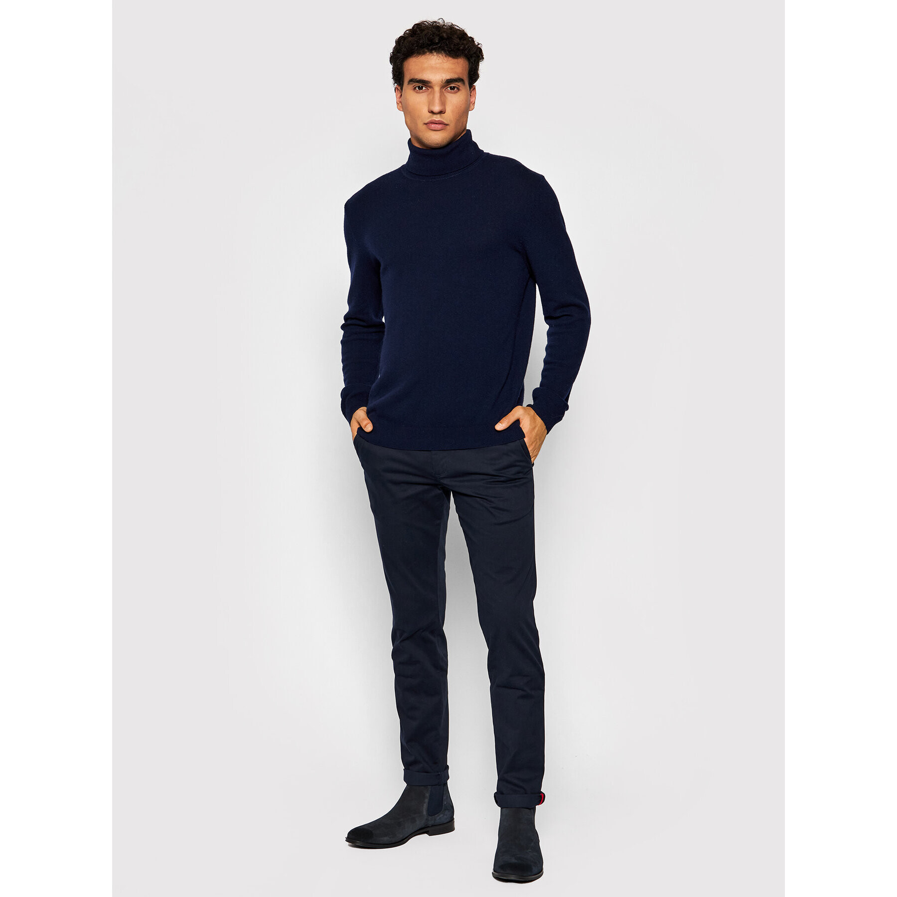 Tommy Hilfiger Боти тип челси Casual Suede Chelsea FM0FM03768 Тъмносин - Pepit.bg