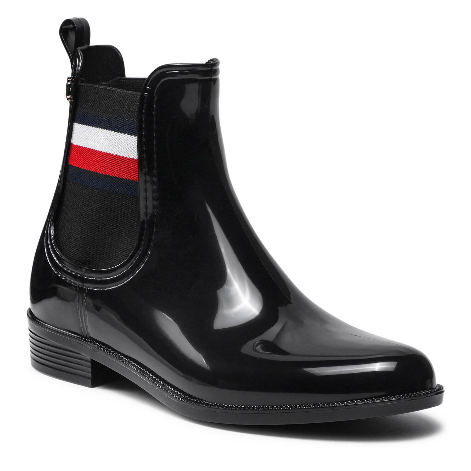 Tommy Hilfiger Гумени ботуши Corporate Ribbon Rainbot FW0FW05969 Черен - Pepit.bg