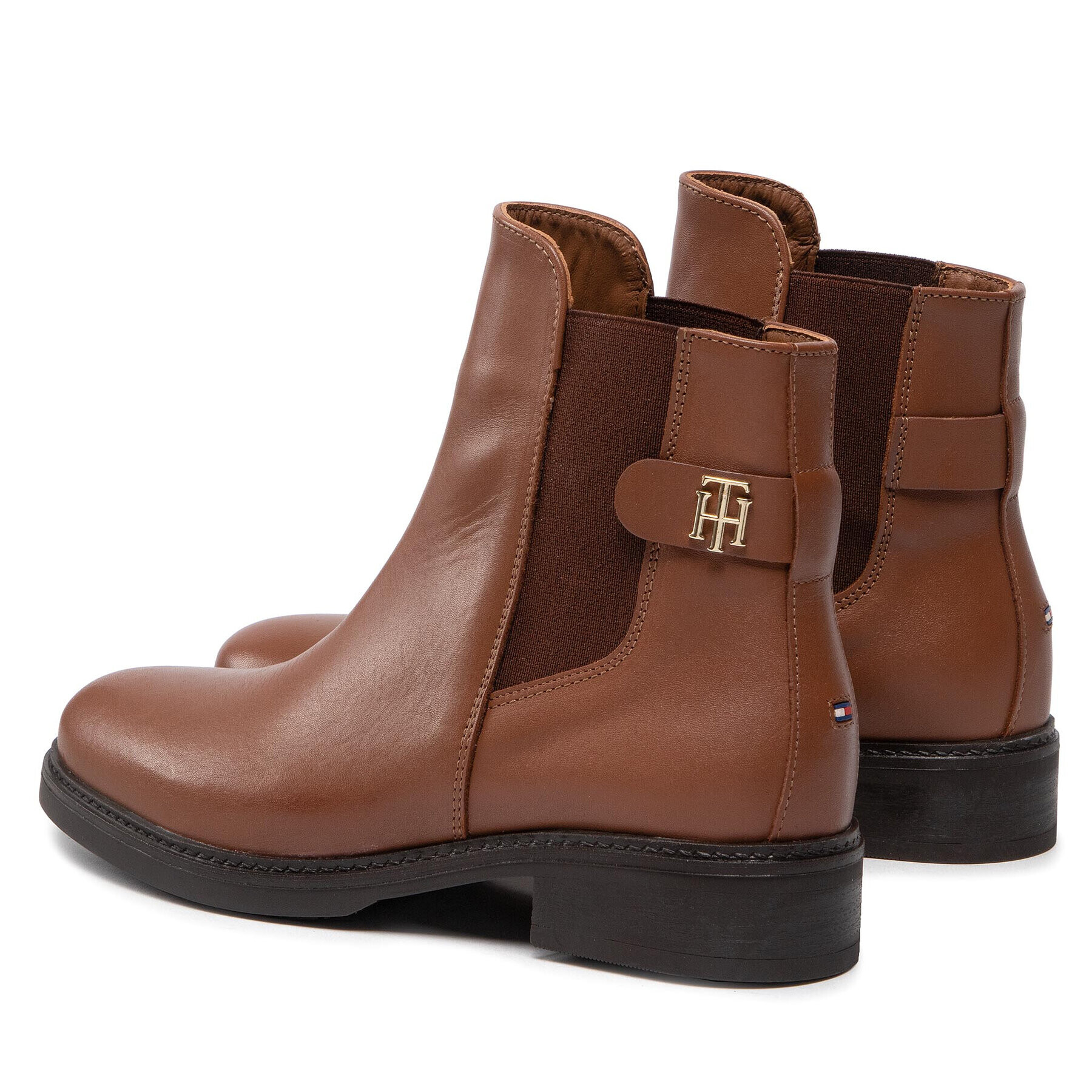 Tommy Hilfiger Боти тип челси Leather Flat Boot FW0FW06749 Кафяв - Pepit.bg