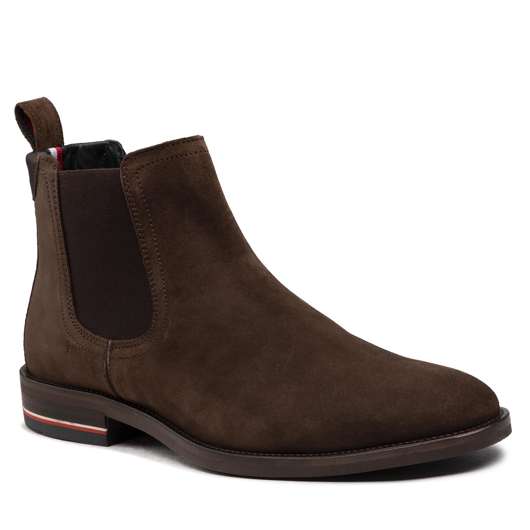 Tommy Hilfiger Боти тип челси Signature Hilfiger Suede Chelsea FM0FM04175 Кафяв - Pepit.bg