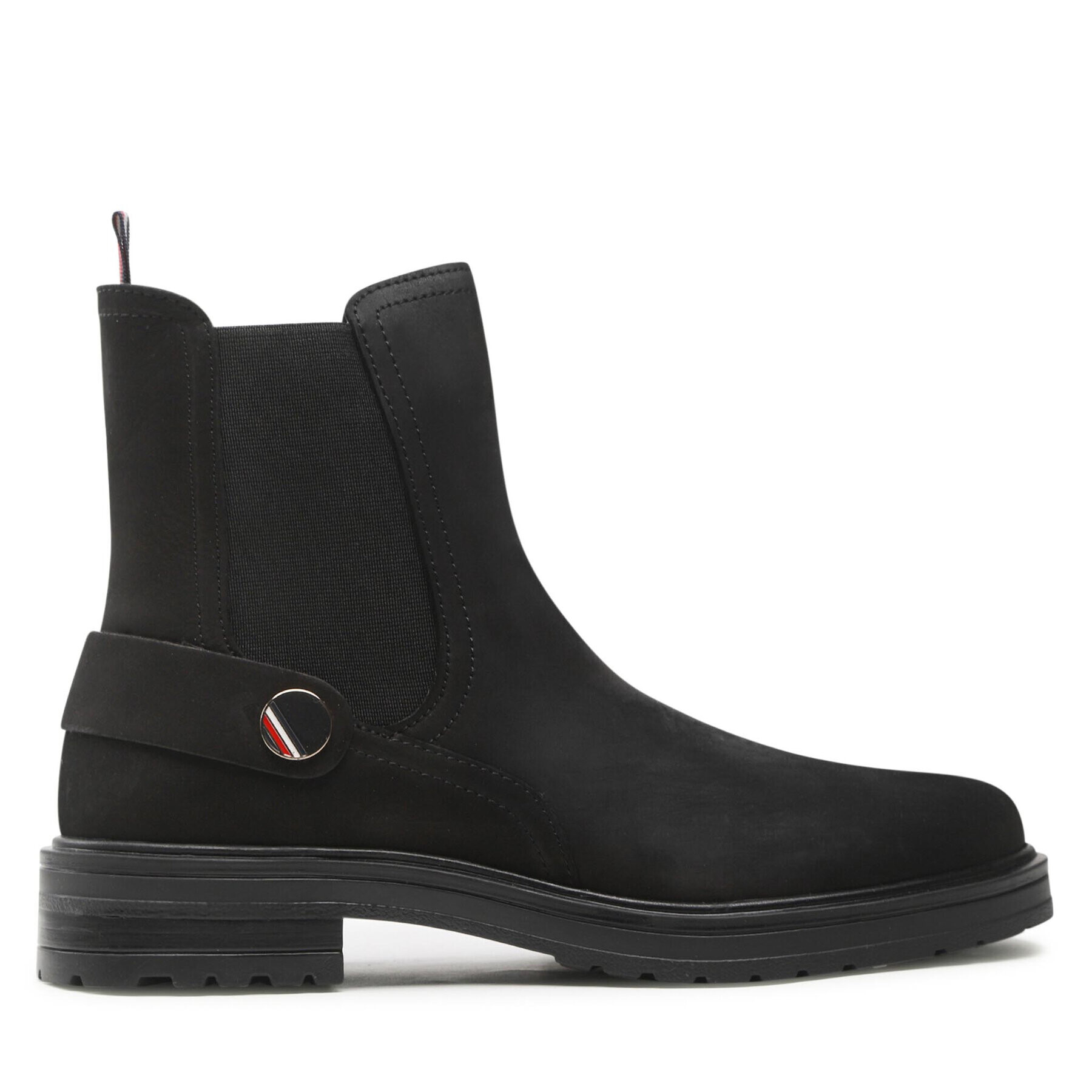 Tommy Hilfiger Боти тип челси Th Coin Flat Boot FW0FW06742 Черен - Pepit.bg