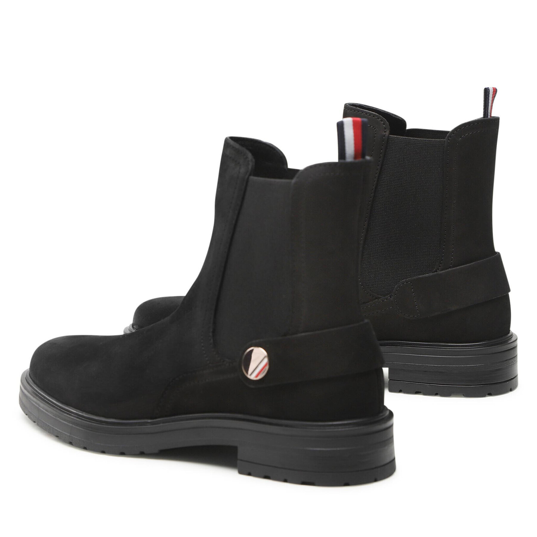 Tommy Hilfiger Боти тип челси Th Coin Flat Boot FW0FW06742 Черен - Pepit.bg