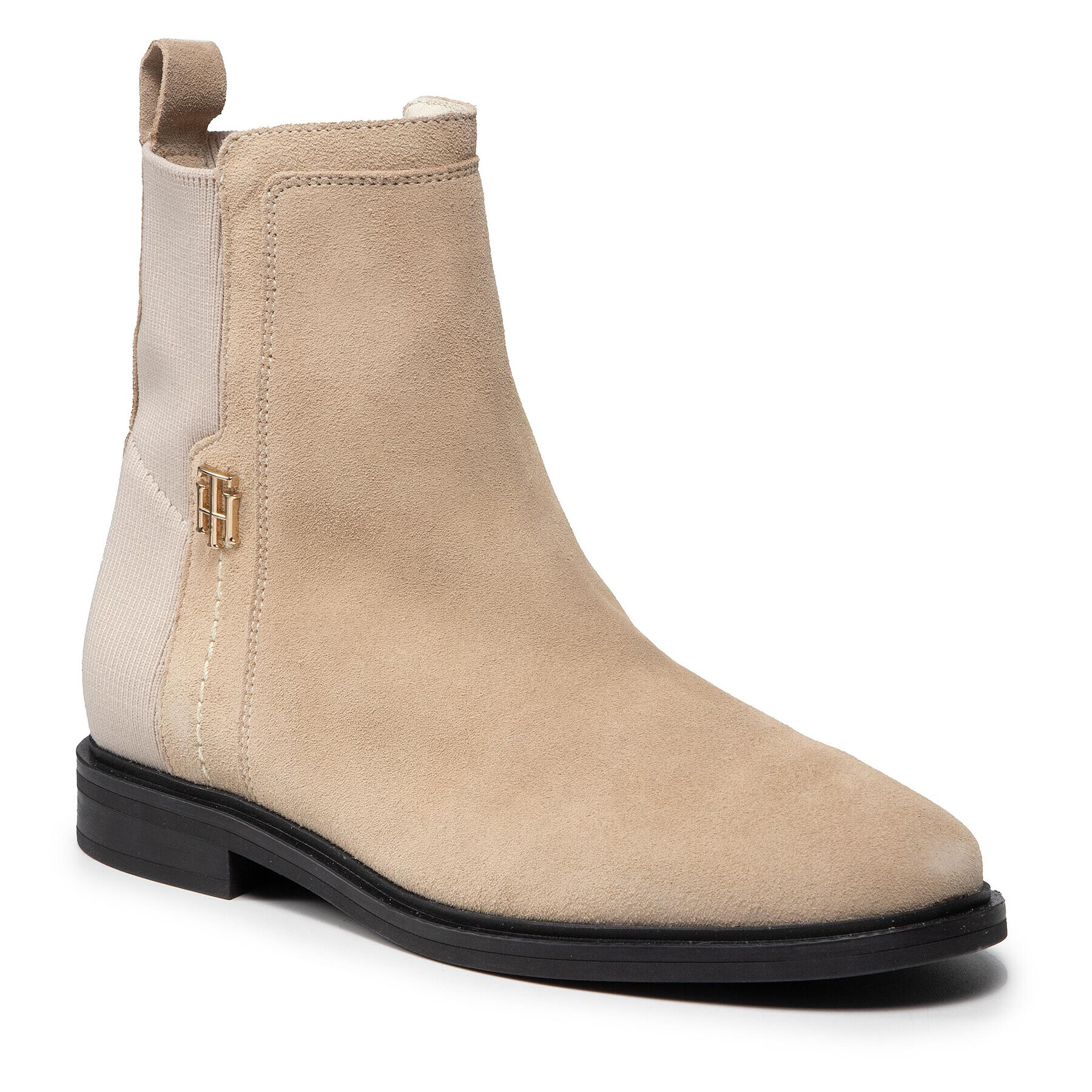 Tommy Hilfiger Боти тип челси Th Essentials Flat Boot FW0FW05995 Бежов - Pepit.bg