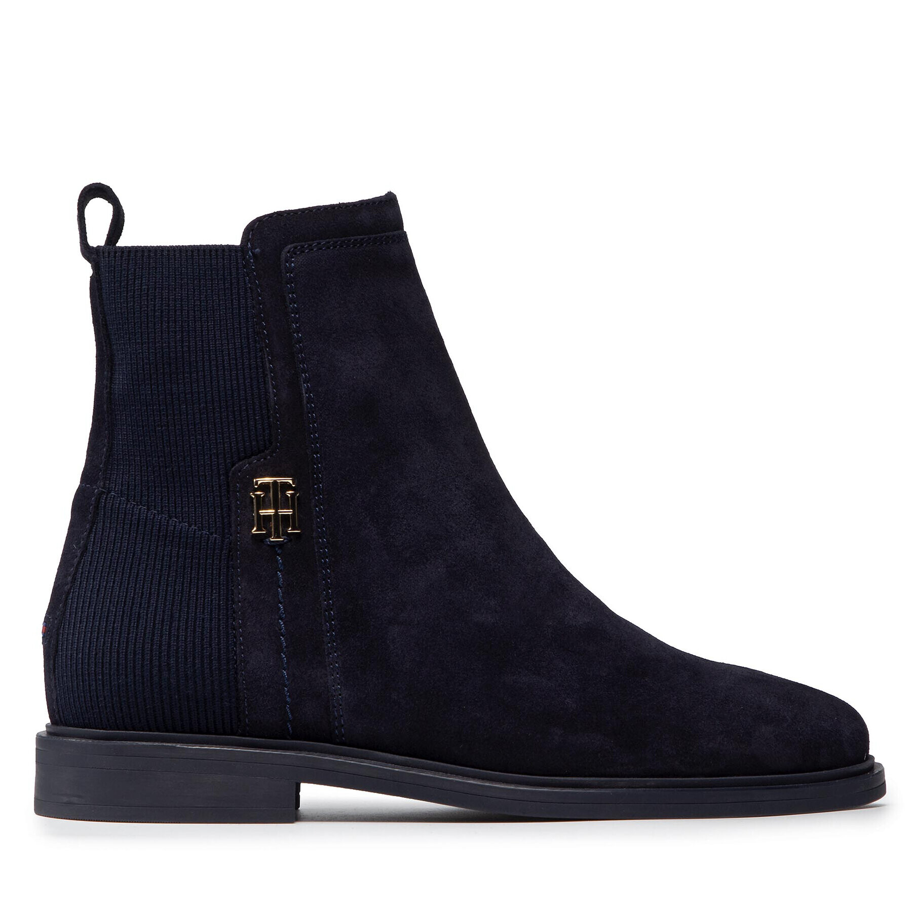 Tommy Hilfiger Боти тип челси Th Essentials Flat Boot FW0FW05995 Тъмносин - Pepit.bg
