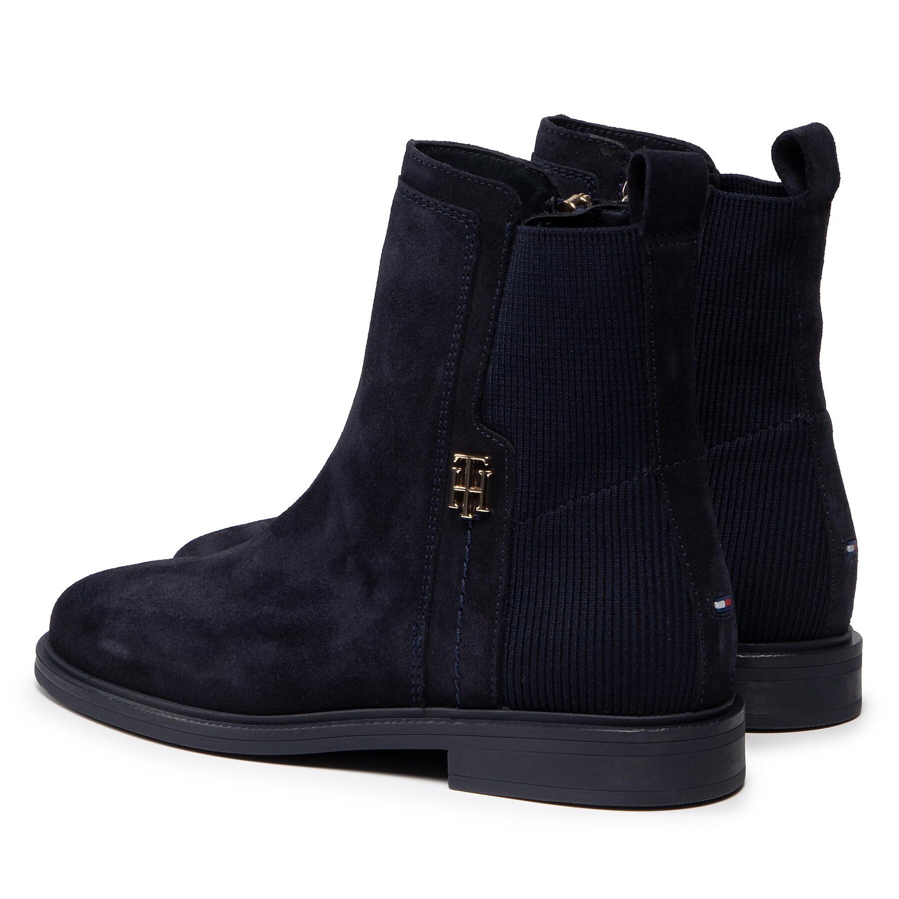Tommy Hilfiger Боти тип челси Th Essentials Flat Boot FW0FW05995 Тъмносин - Pepit.bg