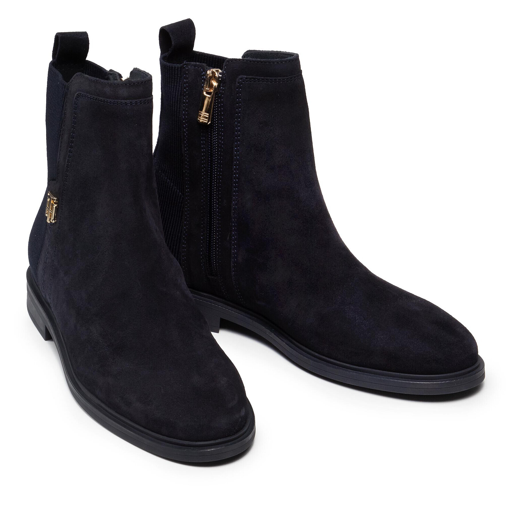 Tommy Hilfiger Боти тип челси Th Essentials Flat Boot FW0FW05995 Тъмносин - Pepit.bg