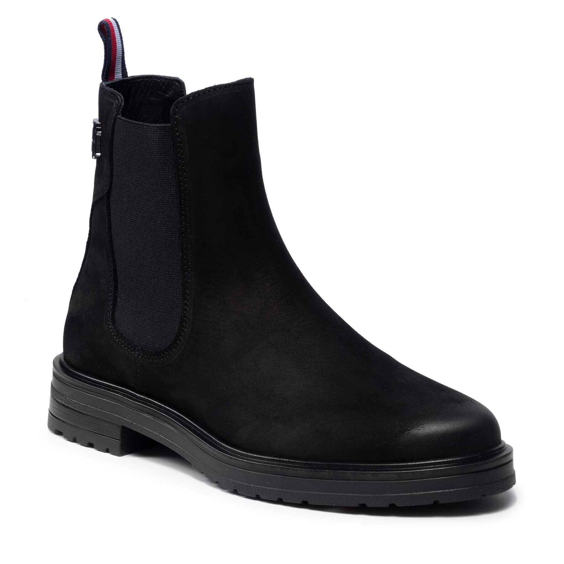 Tommy Hilfiger Боти тип челси Th Stud Flat Boot FW0FW06027 Черен - Pepit.bg