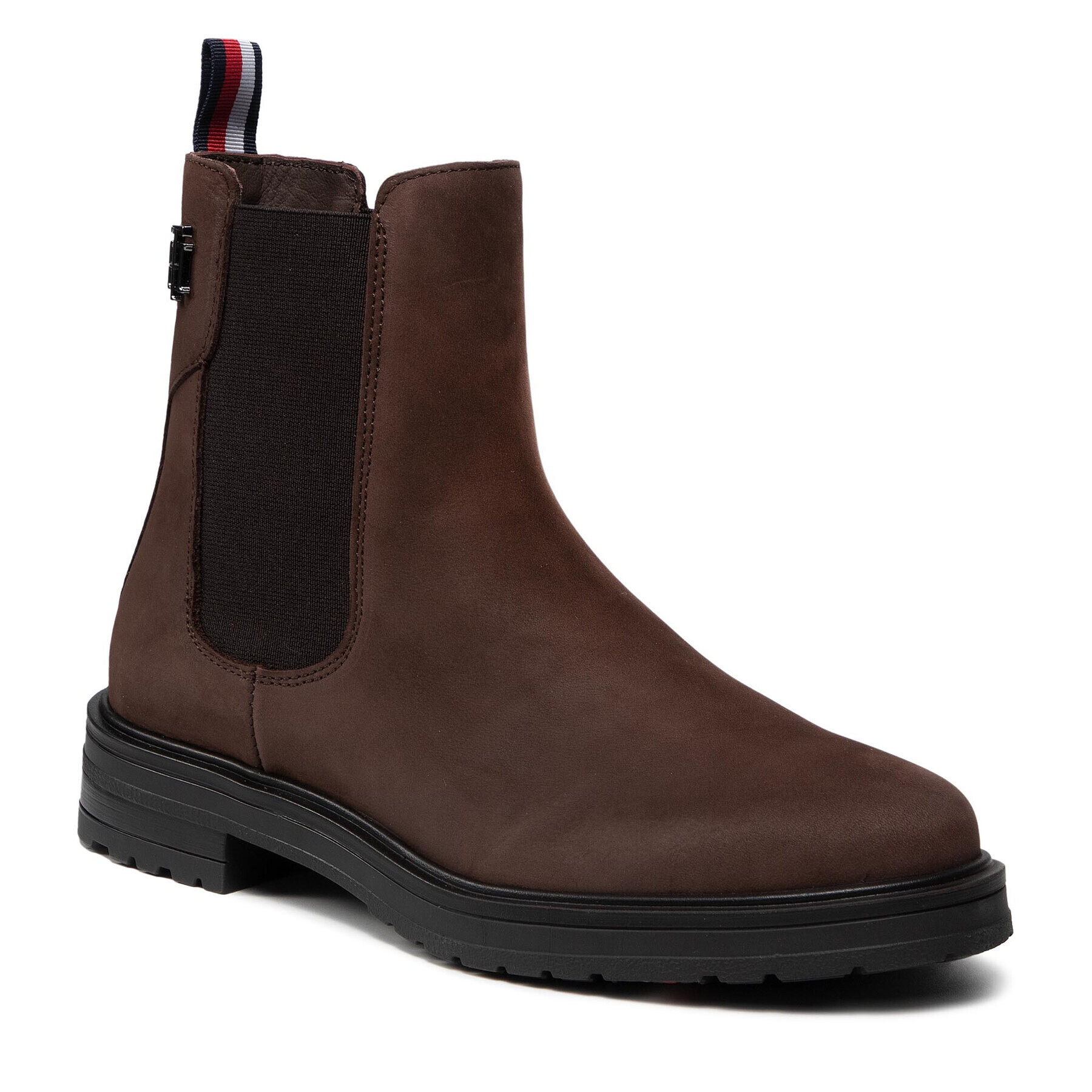 Tommy Hilfiger Боти тип челси Th Stud Flat Boot FW0FW06027 Кафяв - Pepit.bg