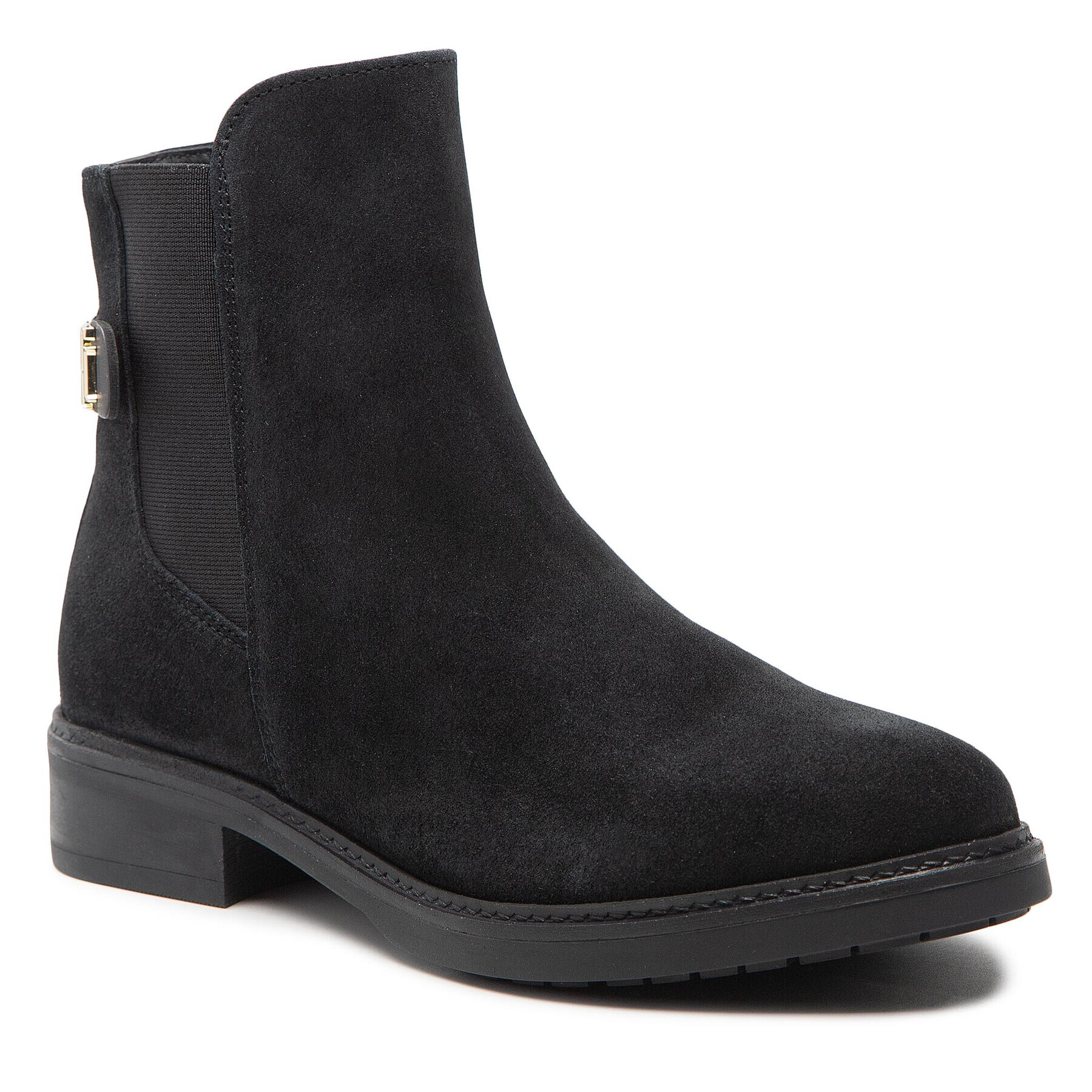 Tommy Hilfiger Боти тип челси Th Suede Flat Boot FW0FW06750 Черен - Pepit.bg