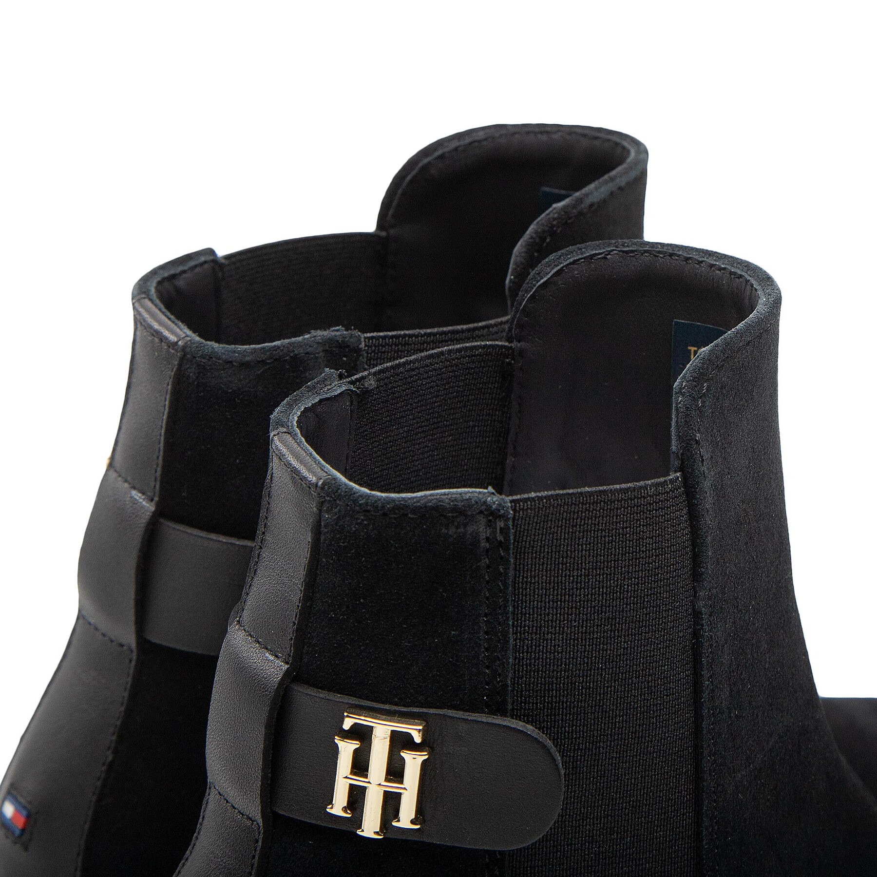 Tommy Hilfiger Боти тип челси Th Suede Flat Boot FW0FW06750 Черен - Pepit.bg