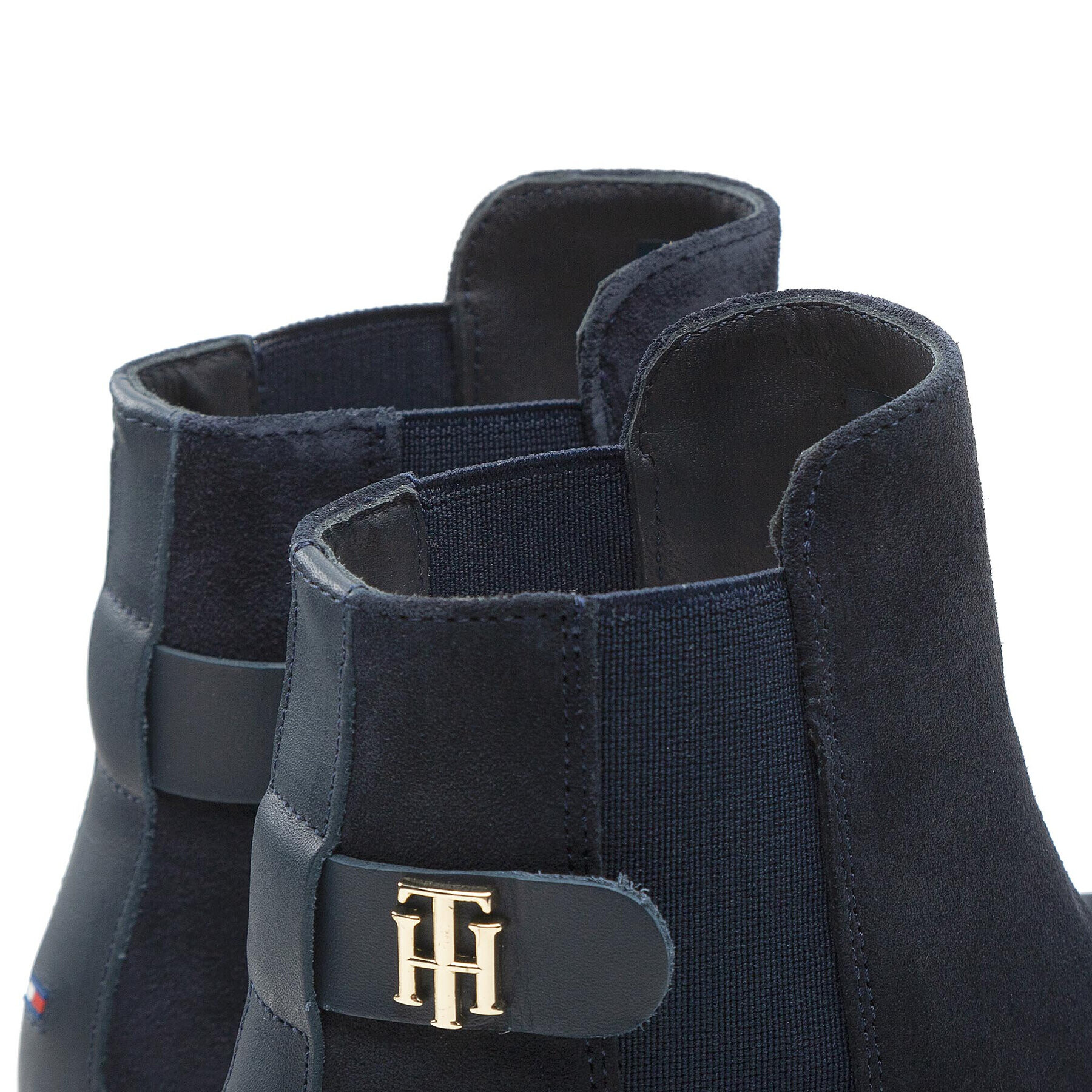 Tommy Hilfiger Боти тип челси Th Suede Flat Boot FW0FW06750 Тъмносин - Pepit.bg