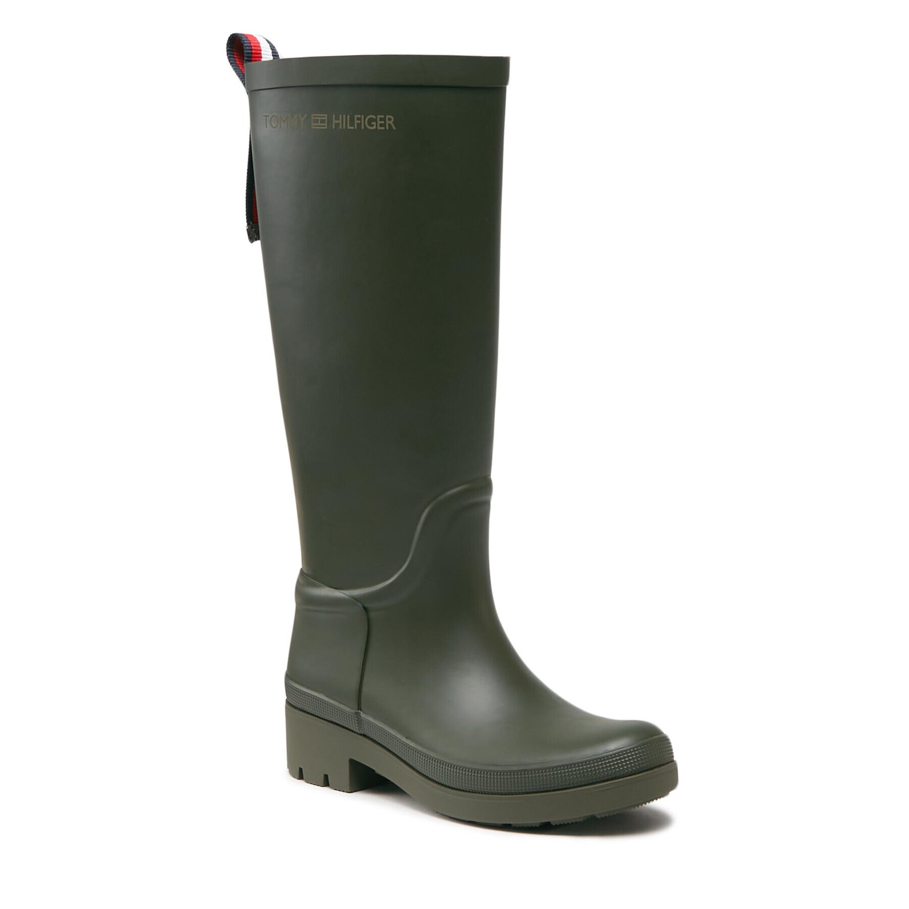 Tommy Hilfiger Боти Tommy Rubberboot FW0FW07665 Каки - Pepit.bg