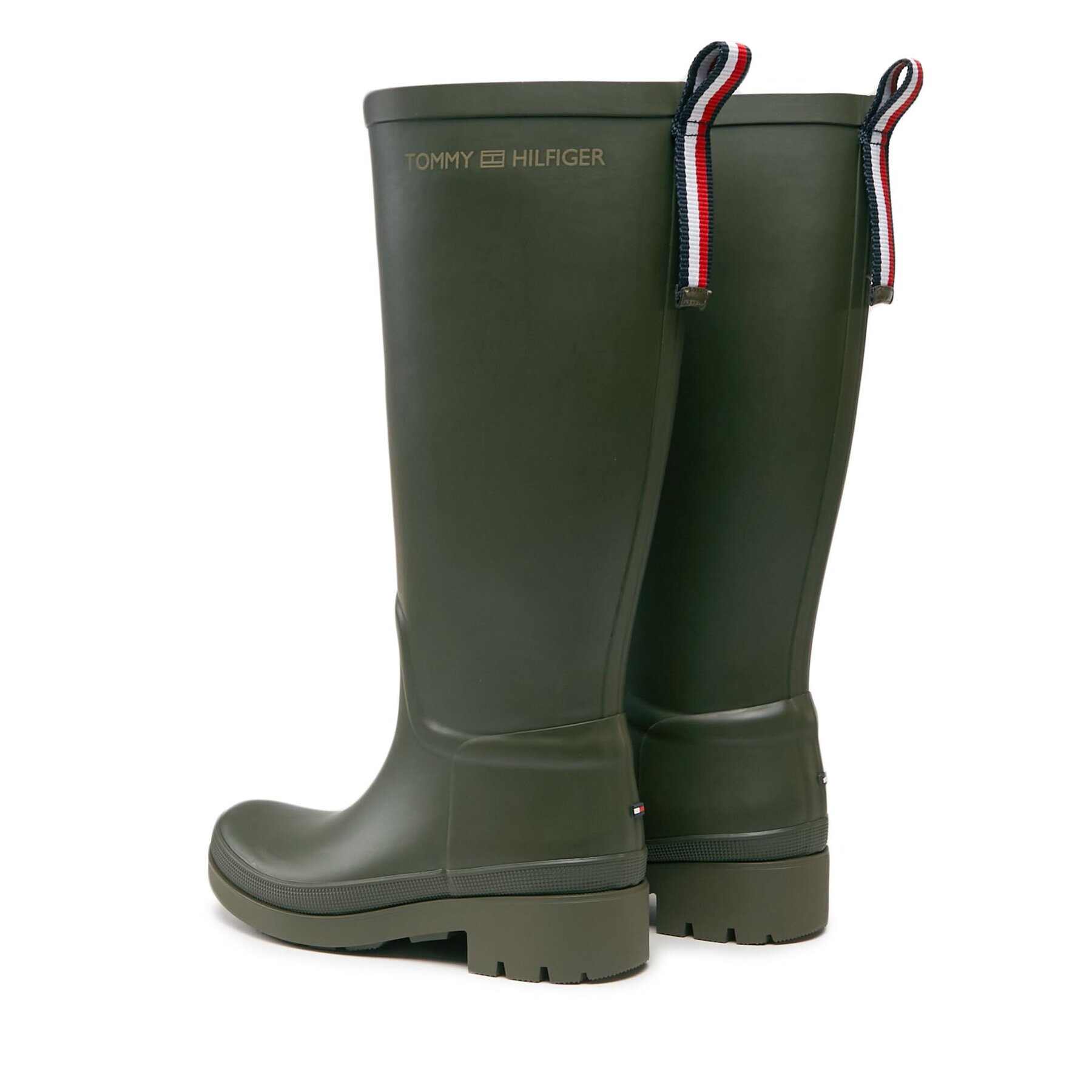 Tommy Hilfiger Боти Tommy Rubberboot FW0FW07665 Каки - Pepit.bg