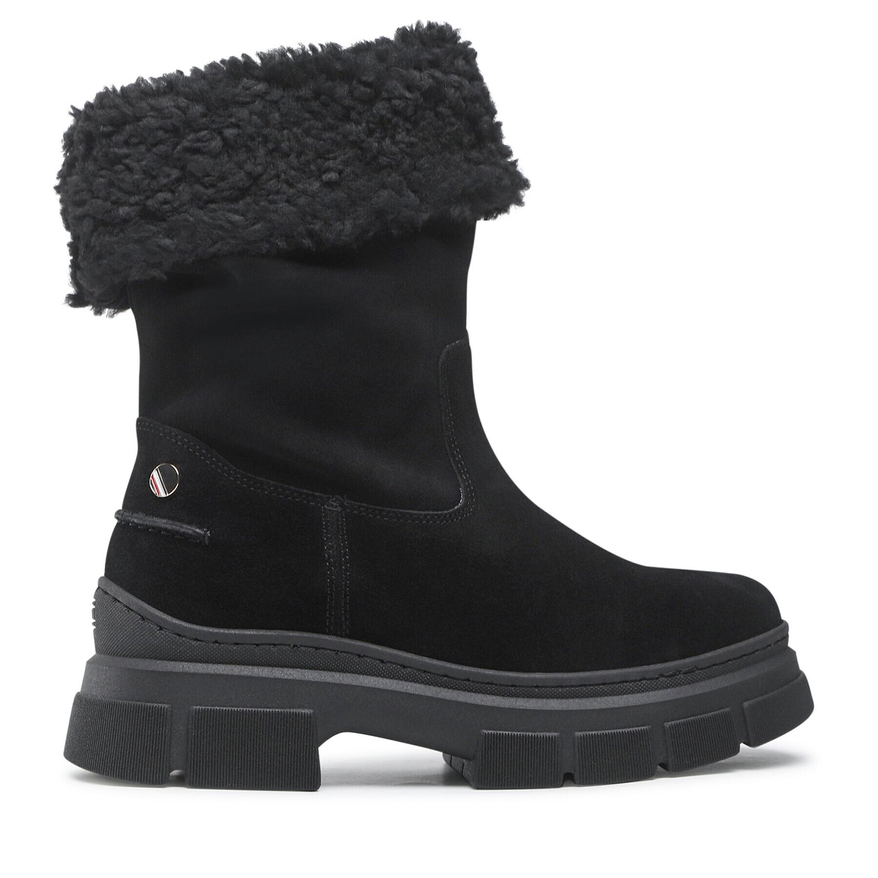 Tommy Hilfiger Боти Warm Lining Suede Low Boot FW0FW06650 Черен - Pepit.bg