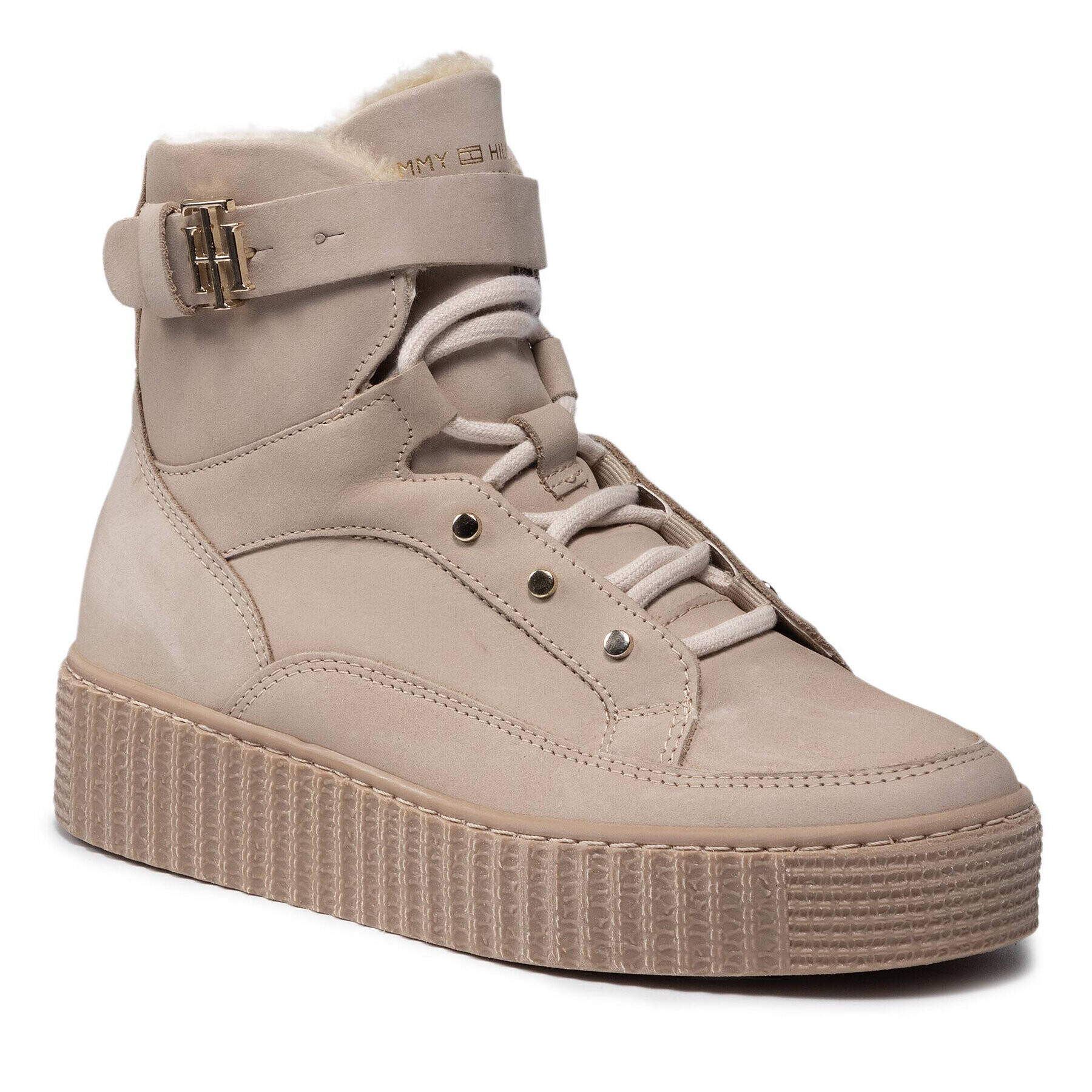 Tommy Hilfiger Боти Warmlined Lace Up Boot FW0FW05991 Бежов - Pepit.bg