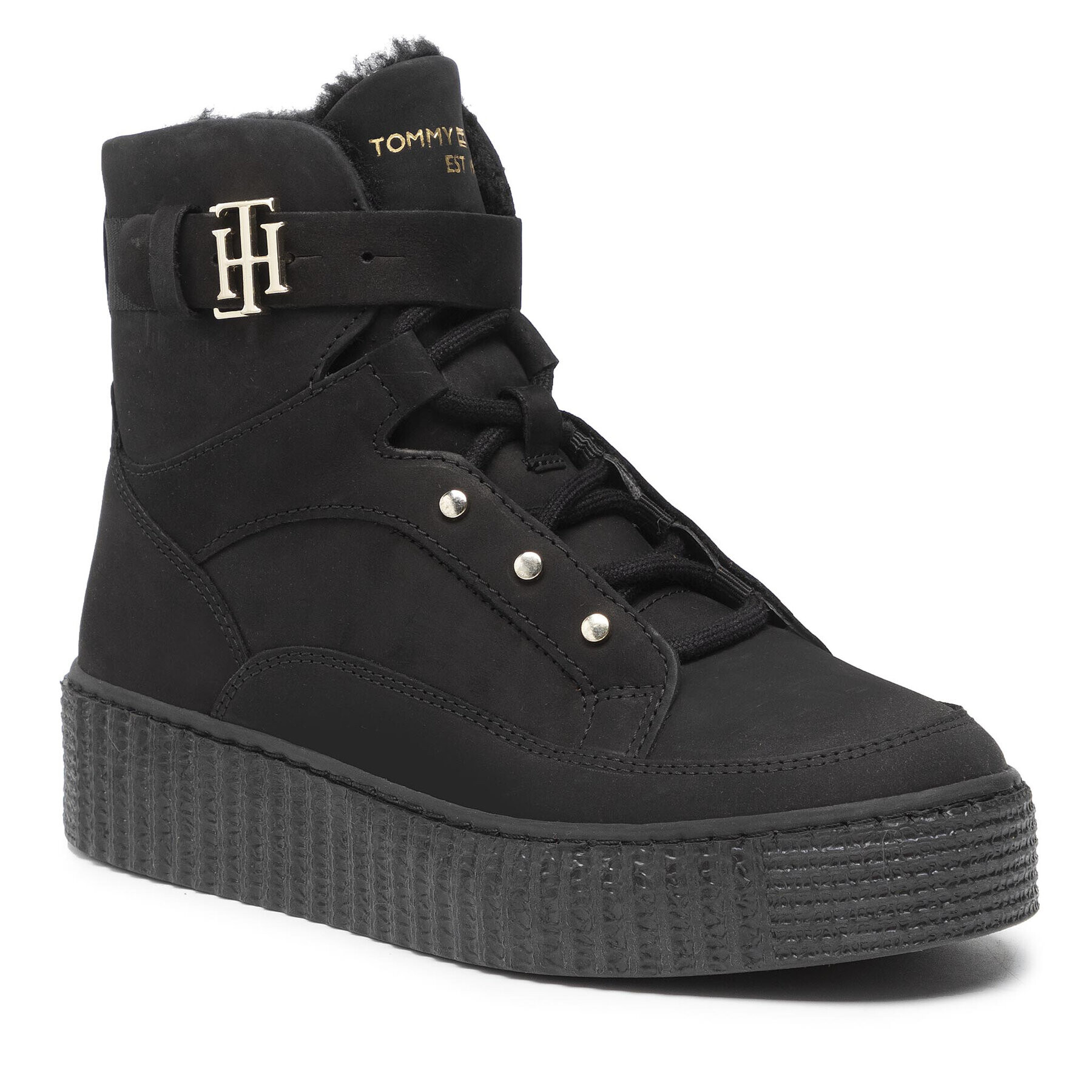 Tommy Hilfiger Боти Warmlined Lace Up Boot FW0FW05991 Черен - Pepit.bg