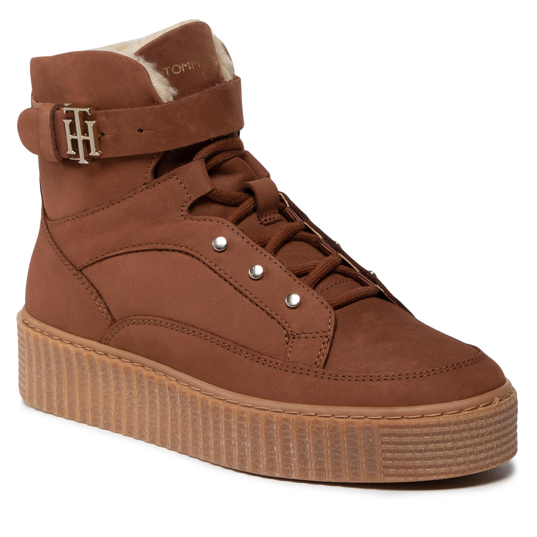 Tommy Hilfiger Боти Warmlined Lace Up Boot FW0FW05991 Кафяв - Pepit.bg