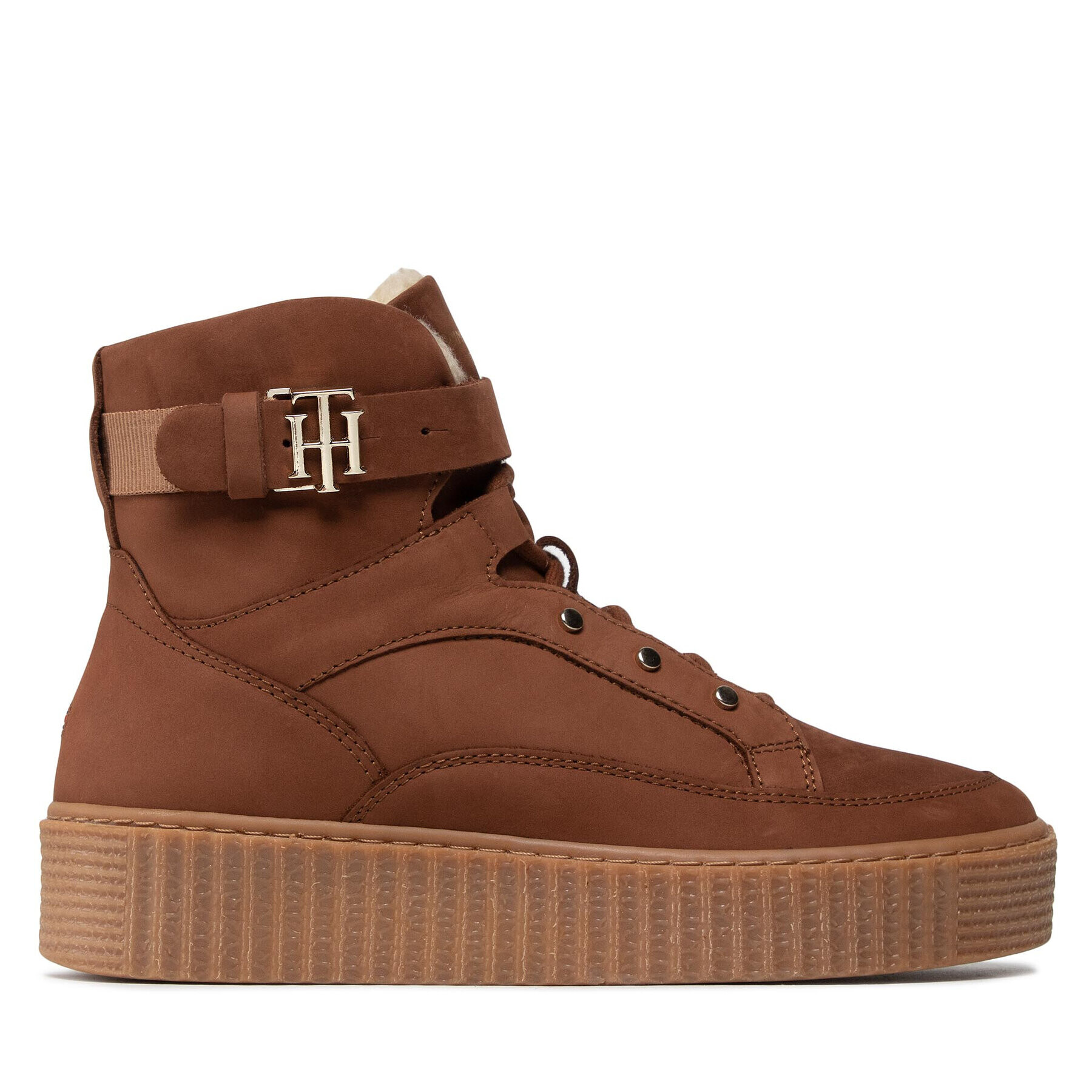 Tommy Hilfiger Боти Warmlined Lace Up Boot FW0FW05991 Кафяв - Pepit.bg