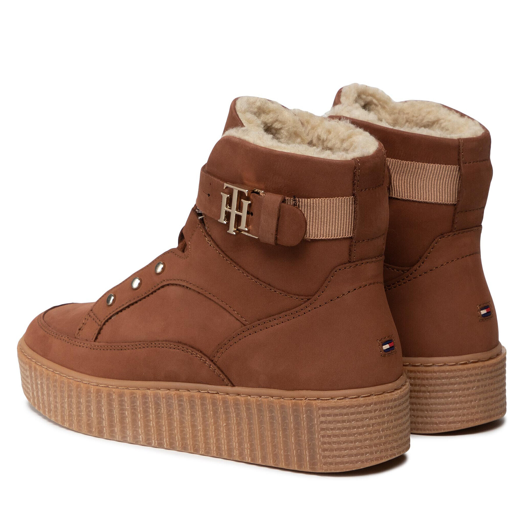 Tommy Hilfiger Боти Warmlined Lace Up Boot FW0FW05991 Кафяв - Pepit.bg