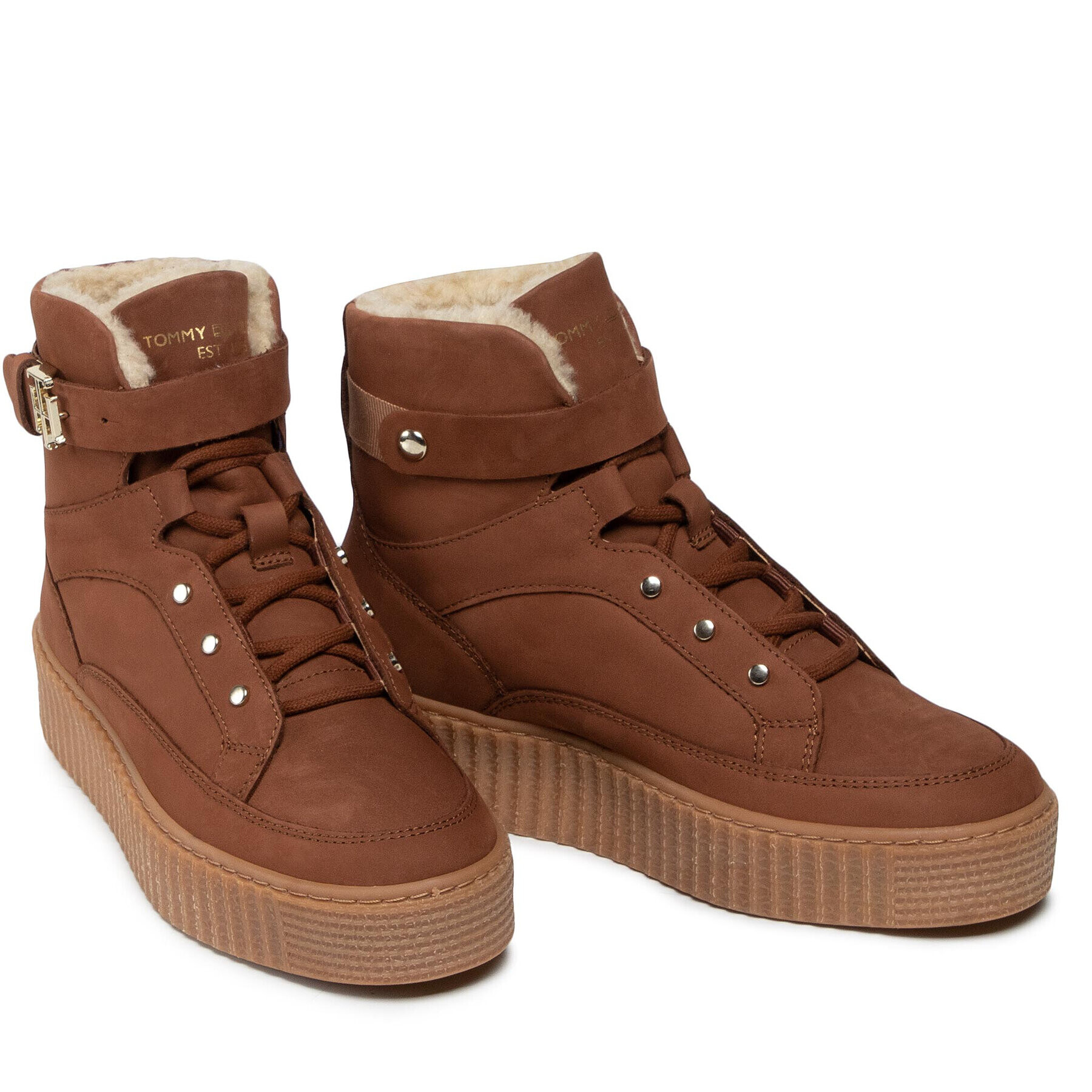 Tommy Hilfiger Боти Warmlined Lace Up Boot FW0FW05991 Кафяв - Pepit.bg