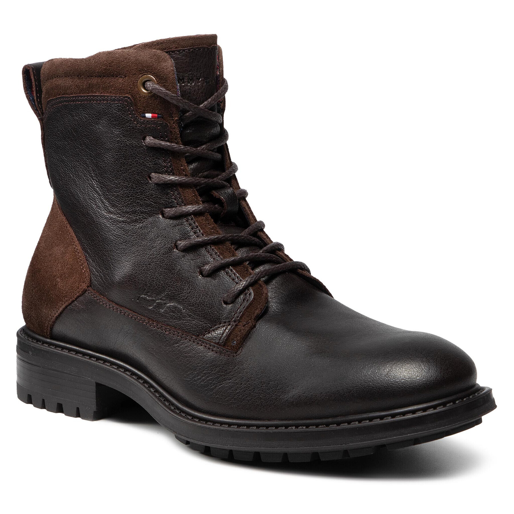 Tommy Hilfiger Ботуши Creative Leather Mix Zip Boot FM0FM03926GT6 Кафяв - Pepit.bg