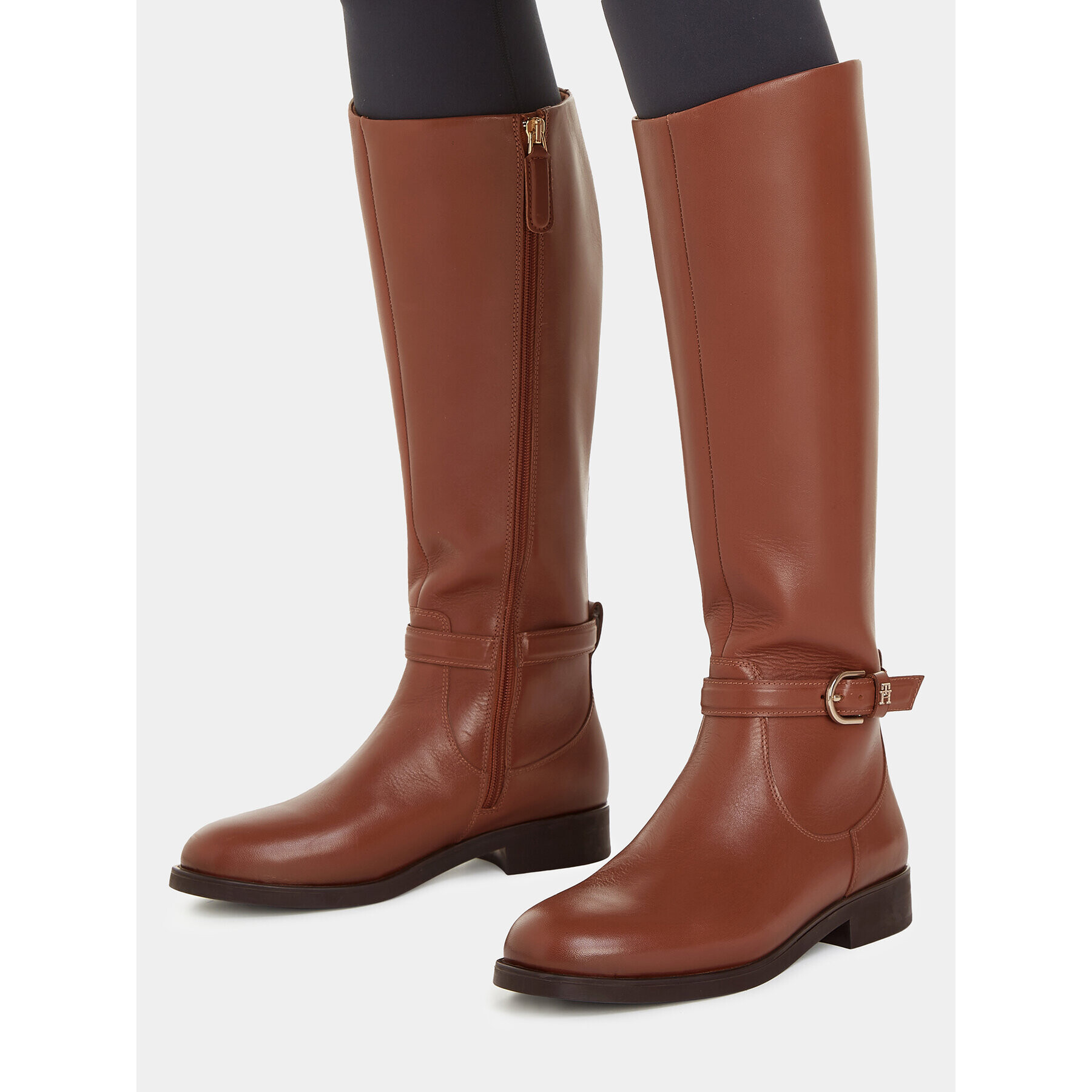 Tommy Hilfiger Ботуши Elevated Essential Longboot FW0FW07484 Кафяв - Pepit.bg