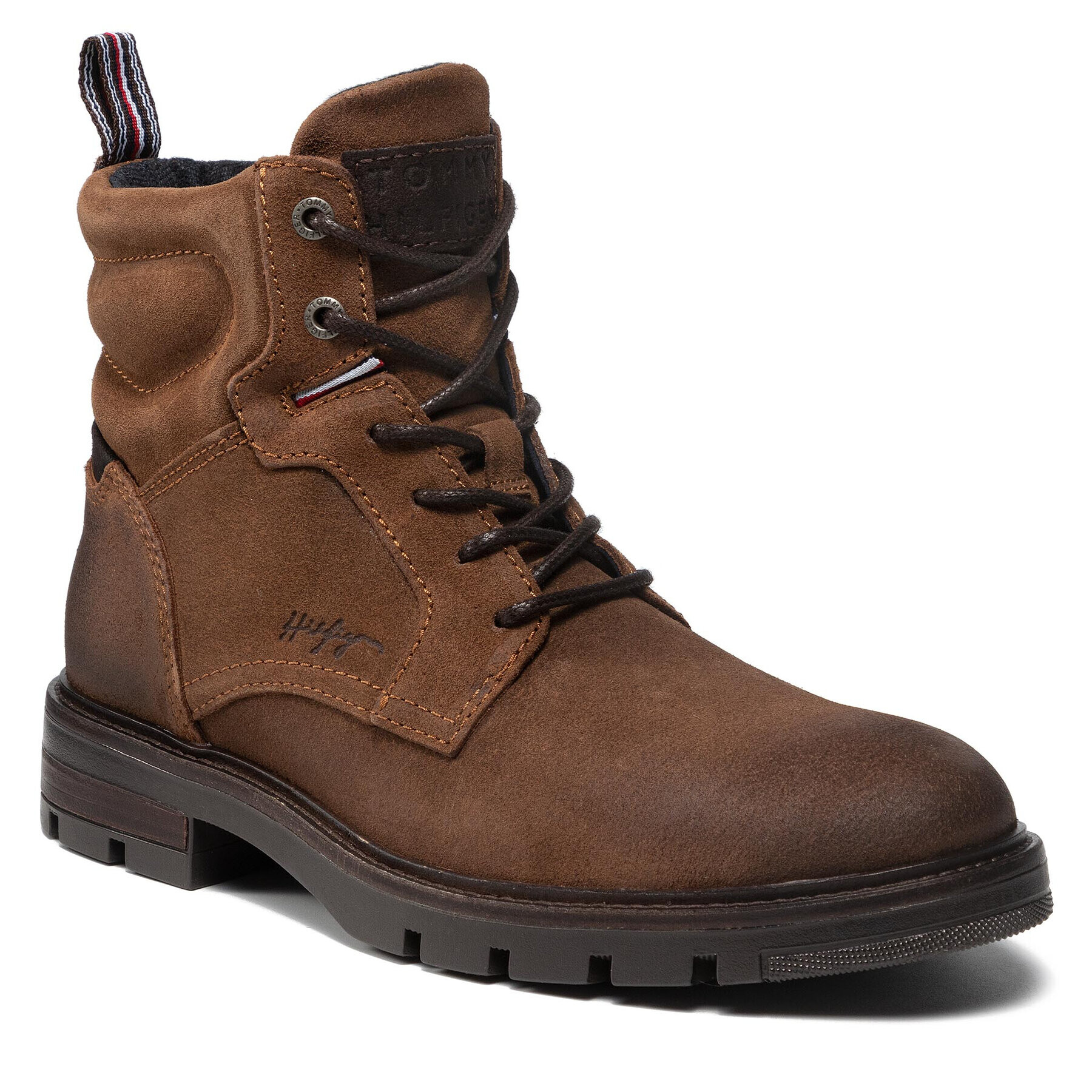 Tommy Hilfiger Ботуши Elevated Padded Suede Boot FM0FM03778 Кафяв - Pepit.bg
