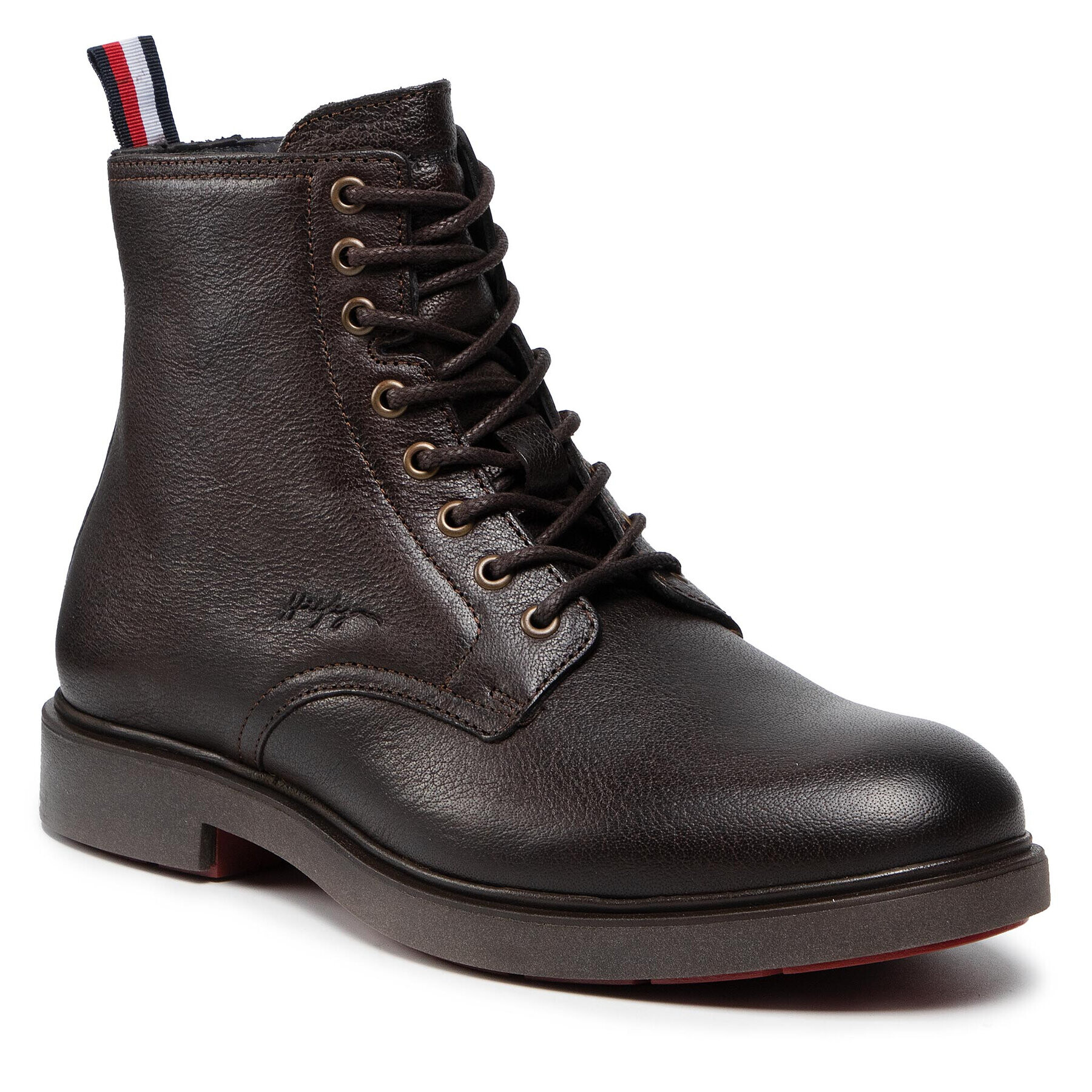 Tommy Hilfiger Ботуши Elevated Rounded Lth Mid Boot FM0FM03788 Кафяв - Pepit.bg