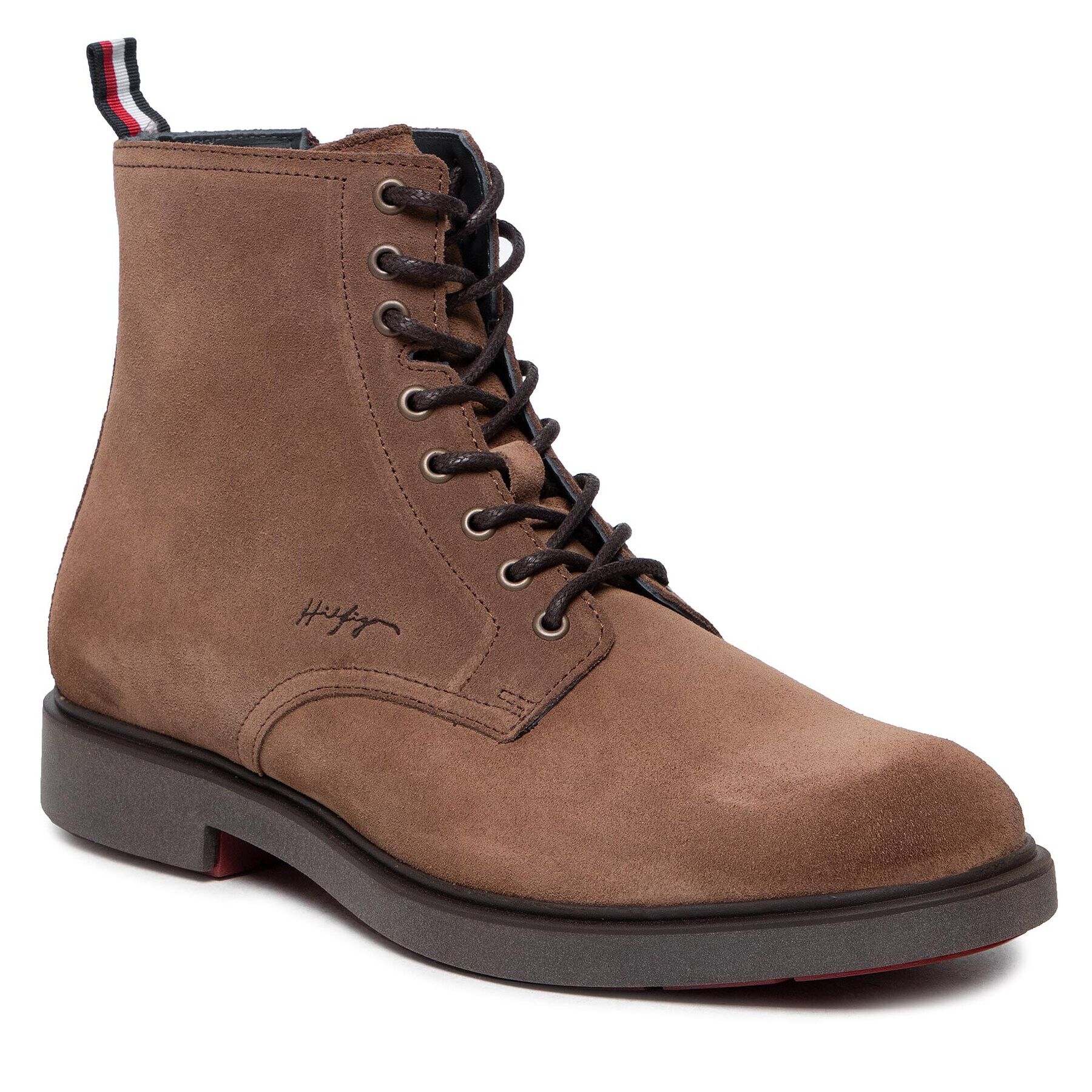 Tommy Hilfiger Ботуши Elevated Rounded Suede FM0FM03794 Кафяв - Pepit.bg