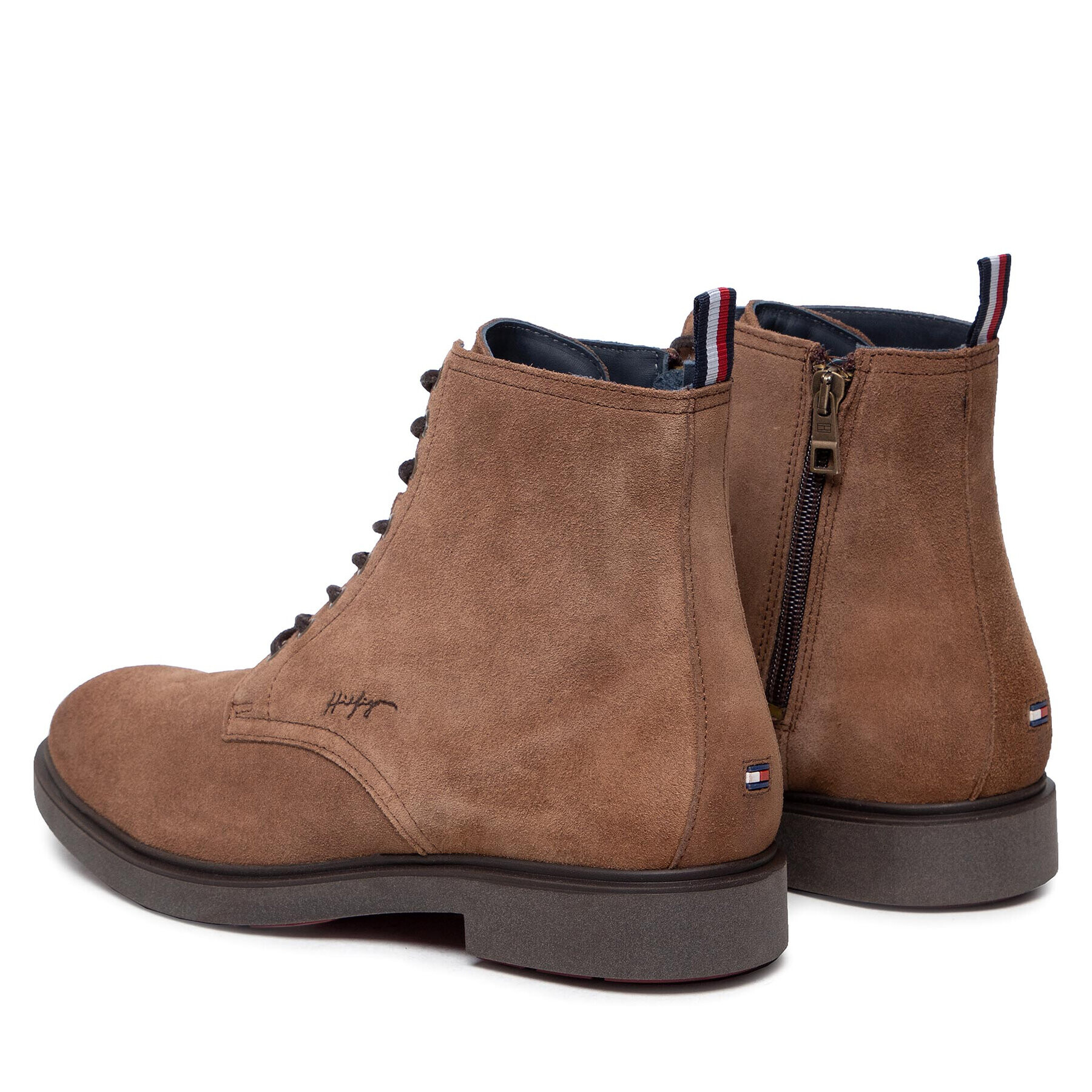 Tommy Hilfiger Ботуши Elevated Rounded Suede FM0FM03794 Кафяв - Pepit.bg