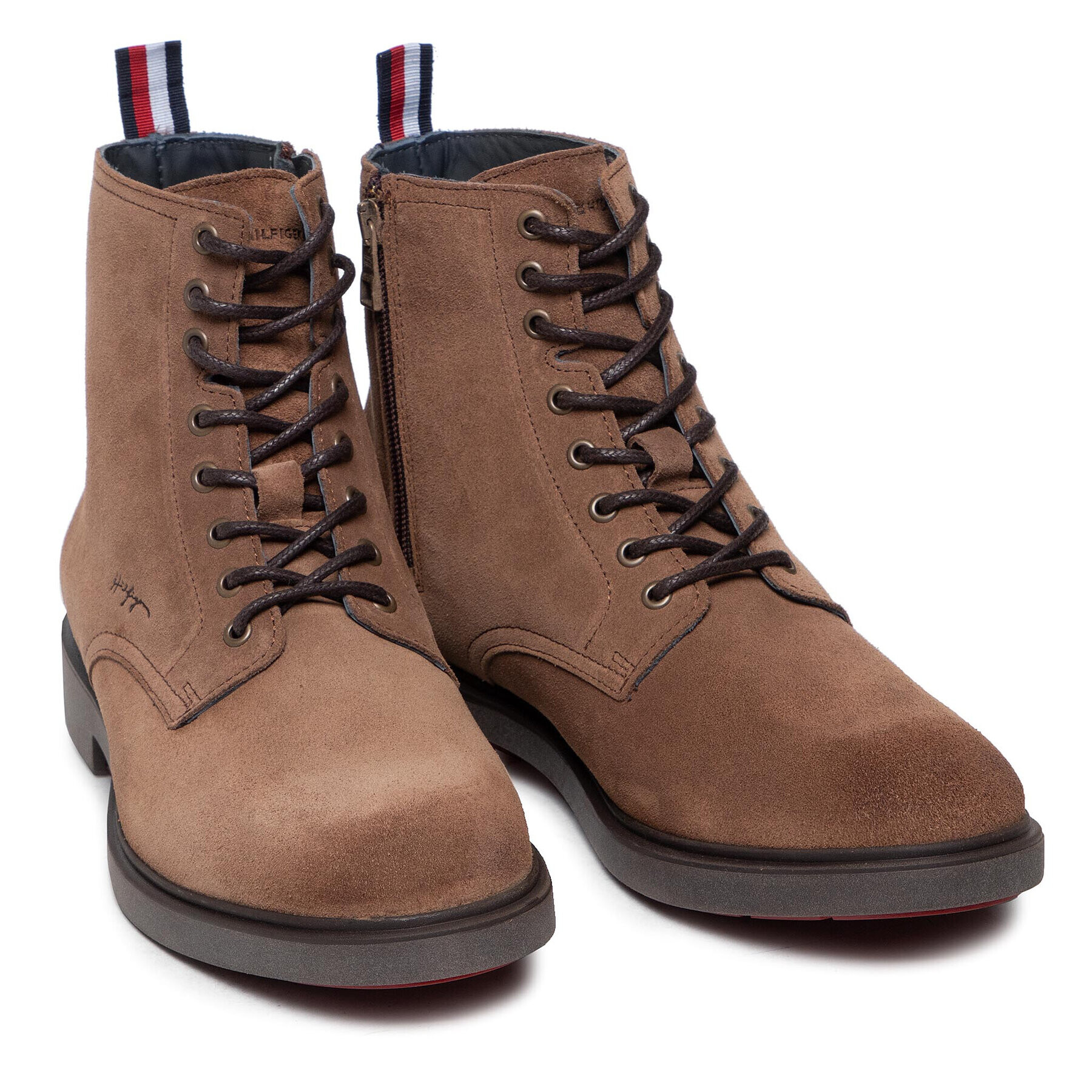 Tommy Hilfiger Ботуши Elevated Rounded Suede FM0FM03794 Кафяв - Pepit.bg