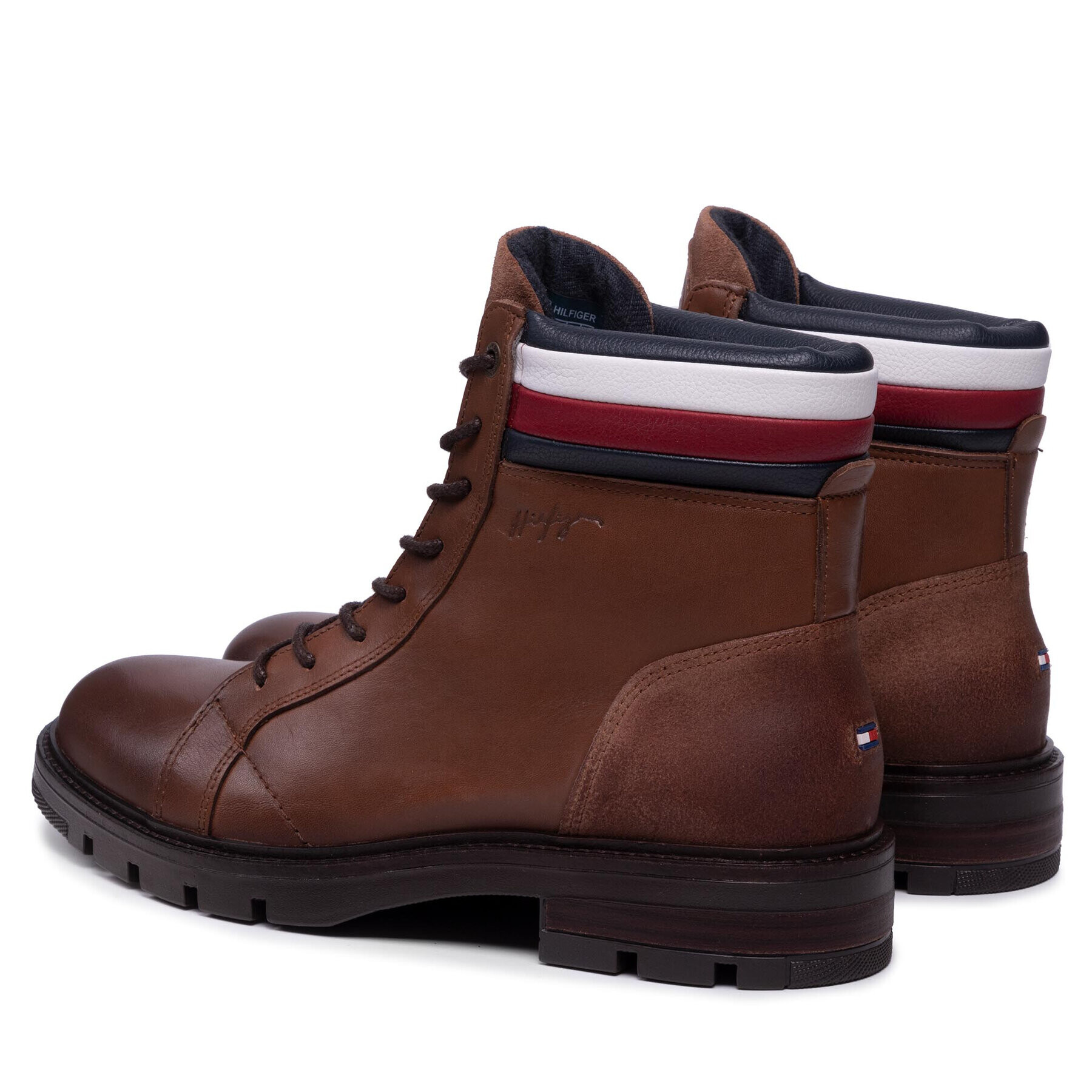 Tommy Hilfiger Ботуши Elevated Rwb Collar Lth Boot FM0FM03825 Кафяв - Pepit.bg