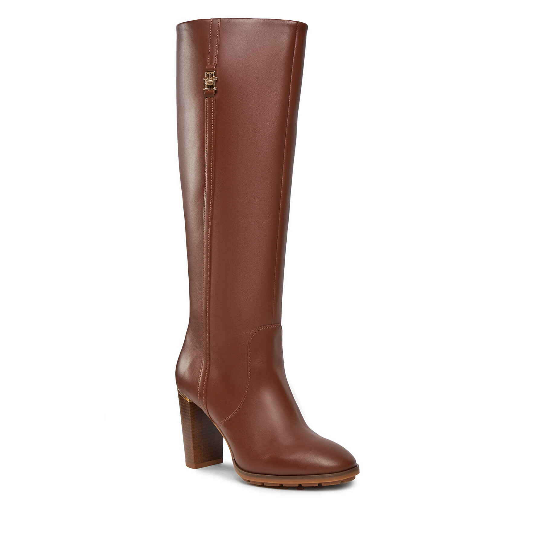 Tommy Hilfiger Ботуши Feminine Th Hardware Longboot FW0FW07541 Кафяв - Pepit.bg