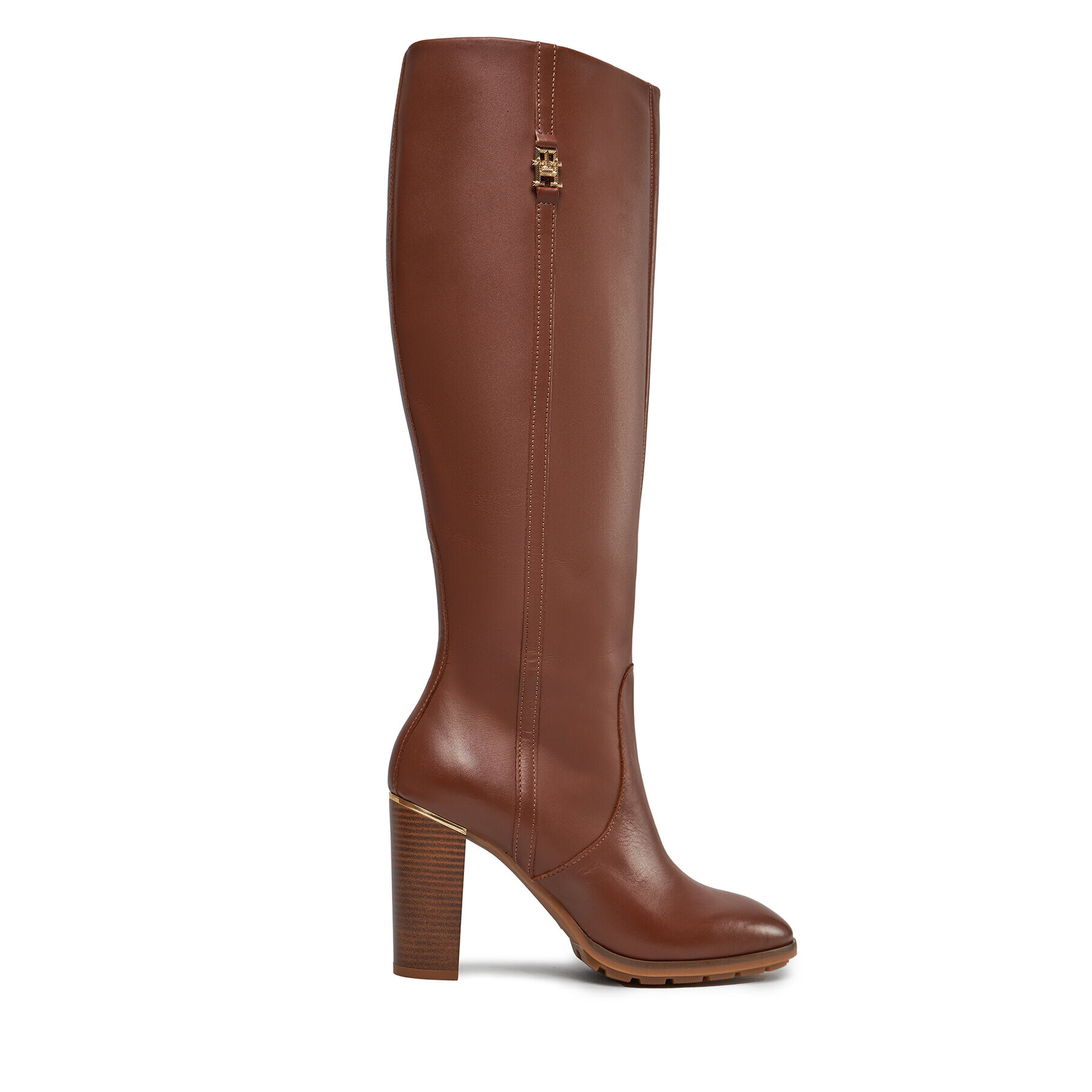 Tommy Hilfiger Ботуши Feminine Th Hardware Longboot FW0FW07541 Кафяв - Pepit.bg