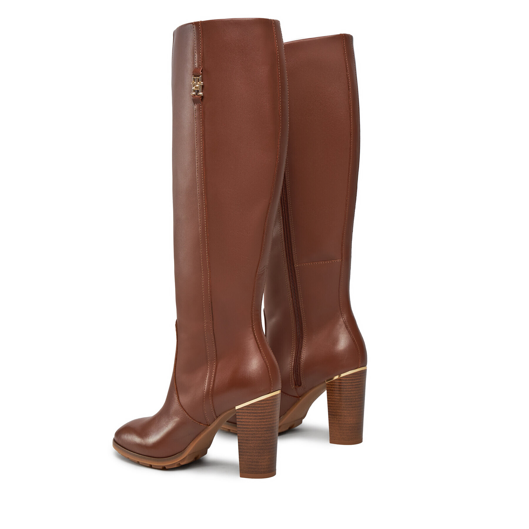 Tommy Hilfiger Ботуши Feminine Th Hardware Longboot FW0FW07541 Кафяв - Pepit.bg
