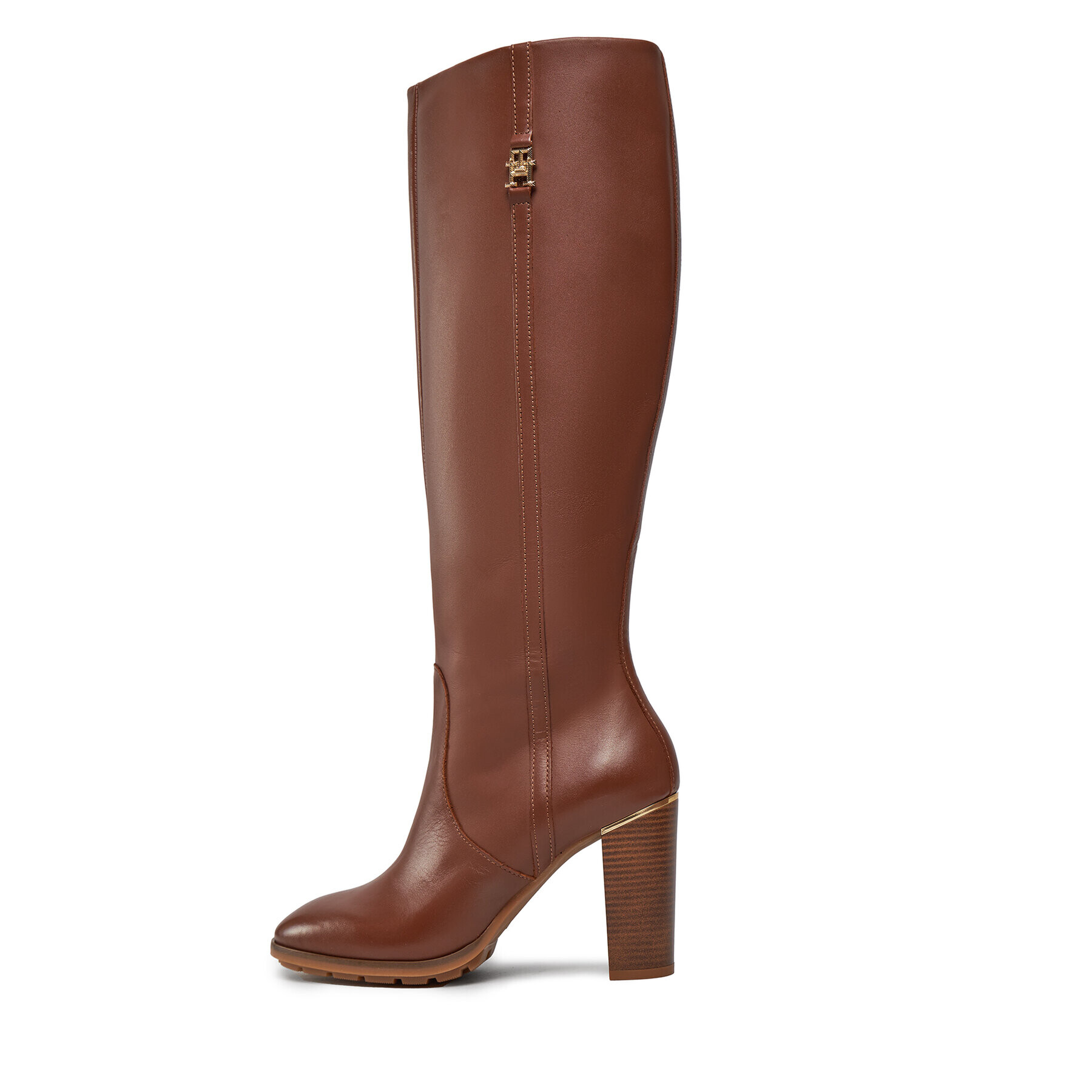 Tommy Hilfiger Ботуши Feminine Th Hardware Longboot FW0FW07541 Кафяв - Pepit.bg