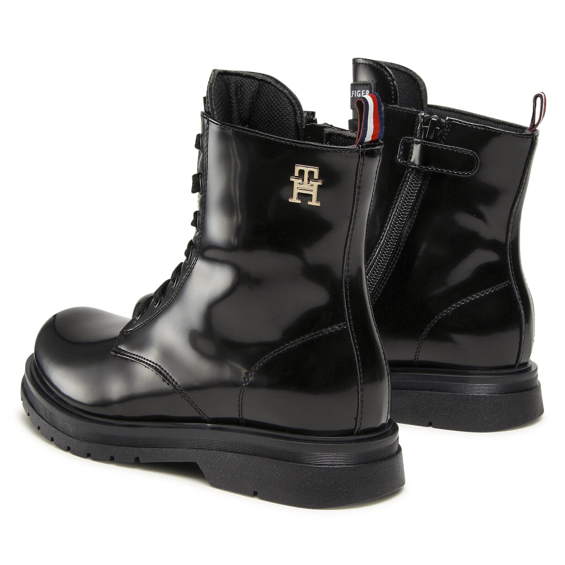 Tommy Hilfiger Ботуши Lace-Up Bootie T4A5-32411-1453 S Черен - Pepit.bg