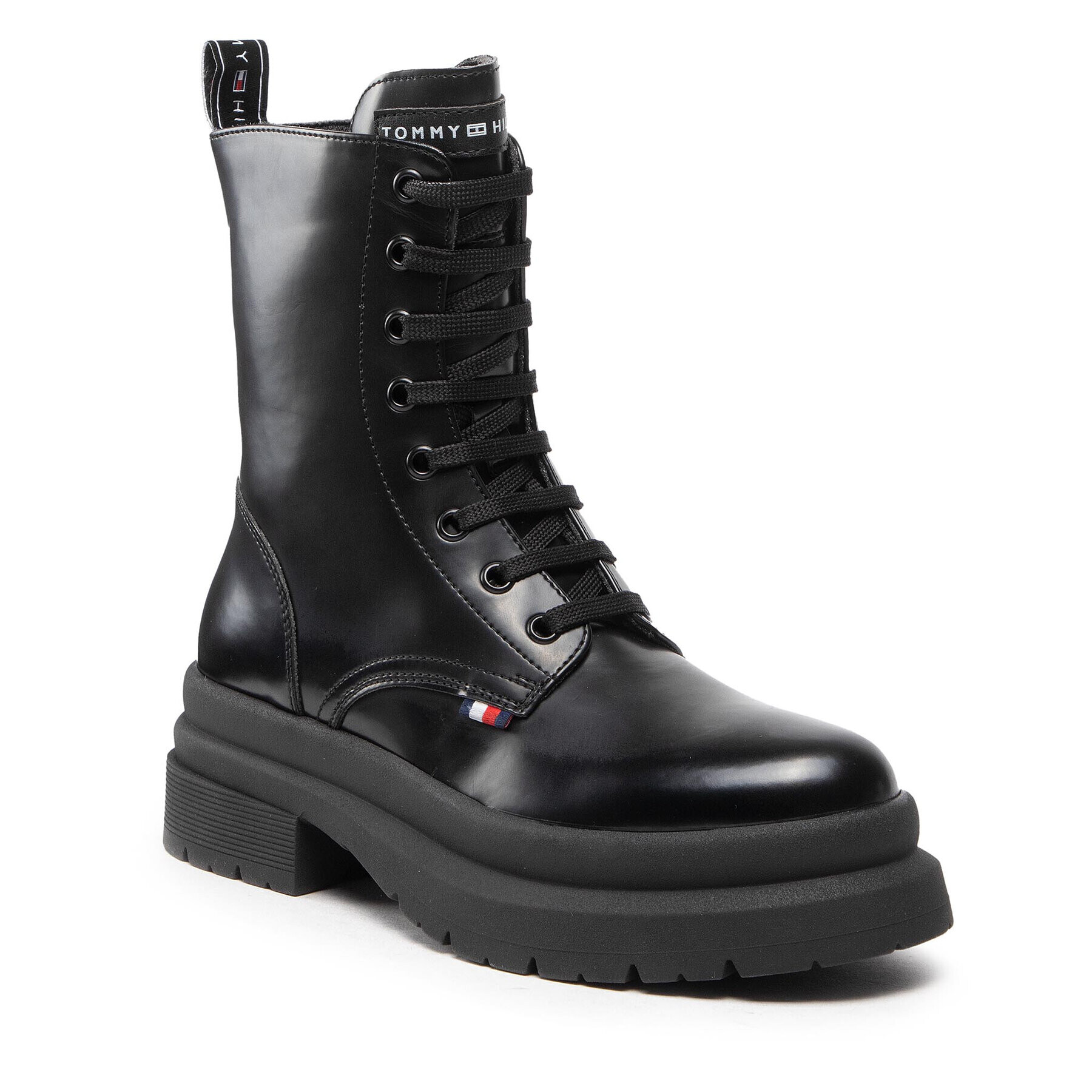 Tommy Hilfiger Ботуши Lace-Up Bootie T4A5-32415-1453 Черен - Pepit.bg