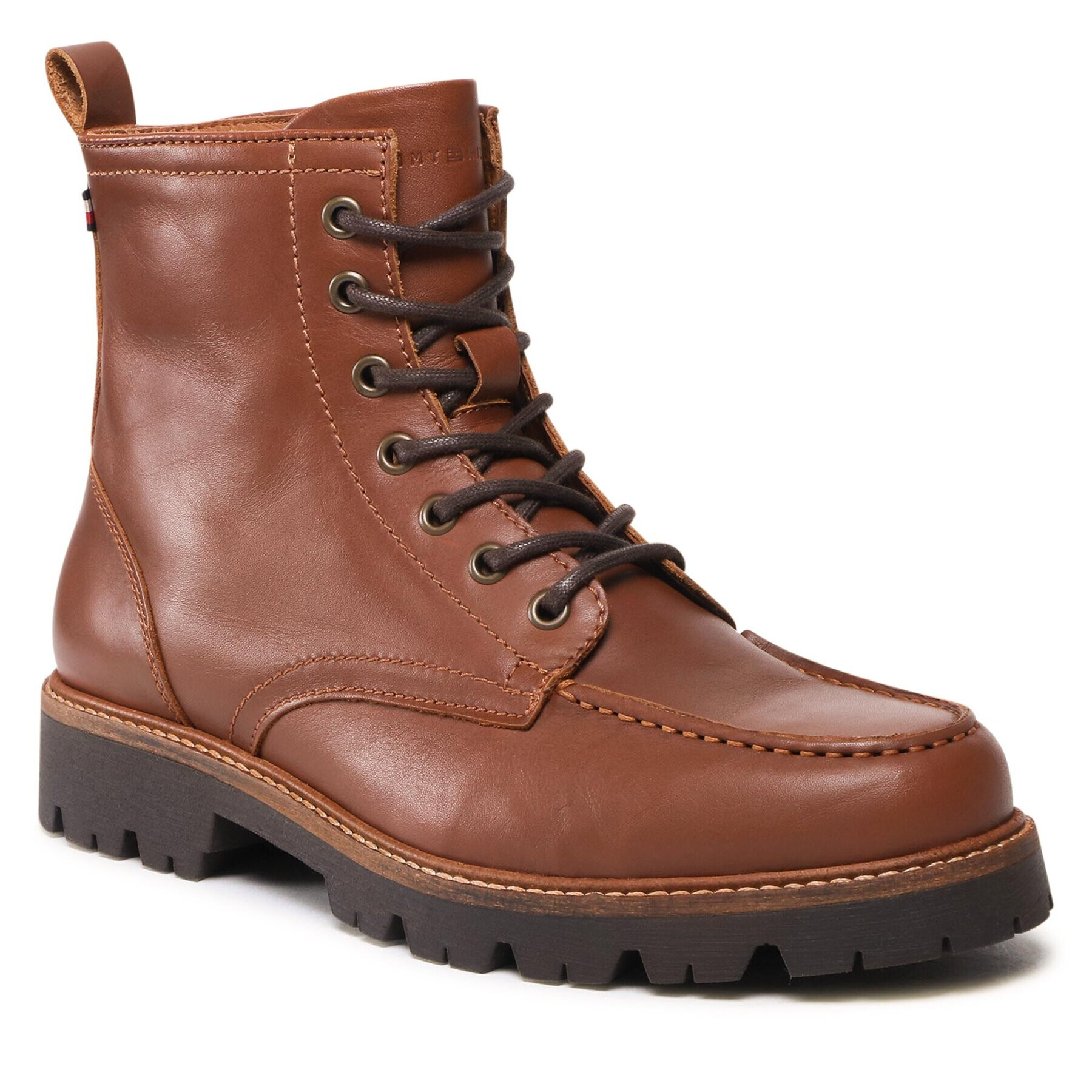 Tommy Hilfiger Ботуши Moc Toe Leather Boot FM0FM04208 Кафяв - Pepit.bg