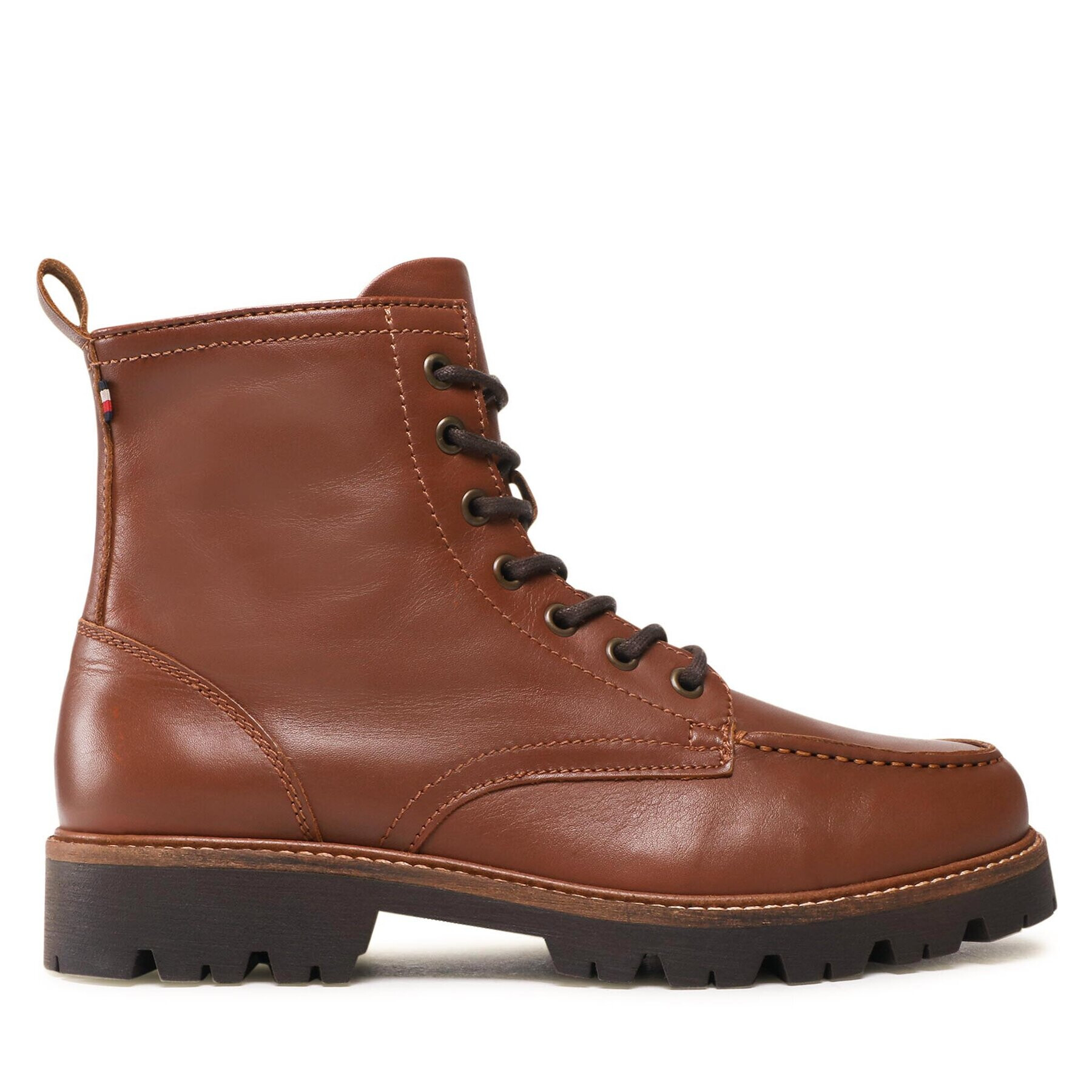 Tommy Hilfiger Ботуши Moc Toe Leather Boot FM0FM04208 Кафяв - Pepit.bg