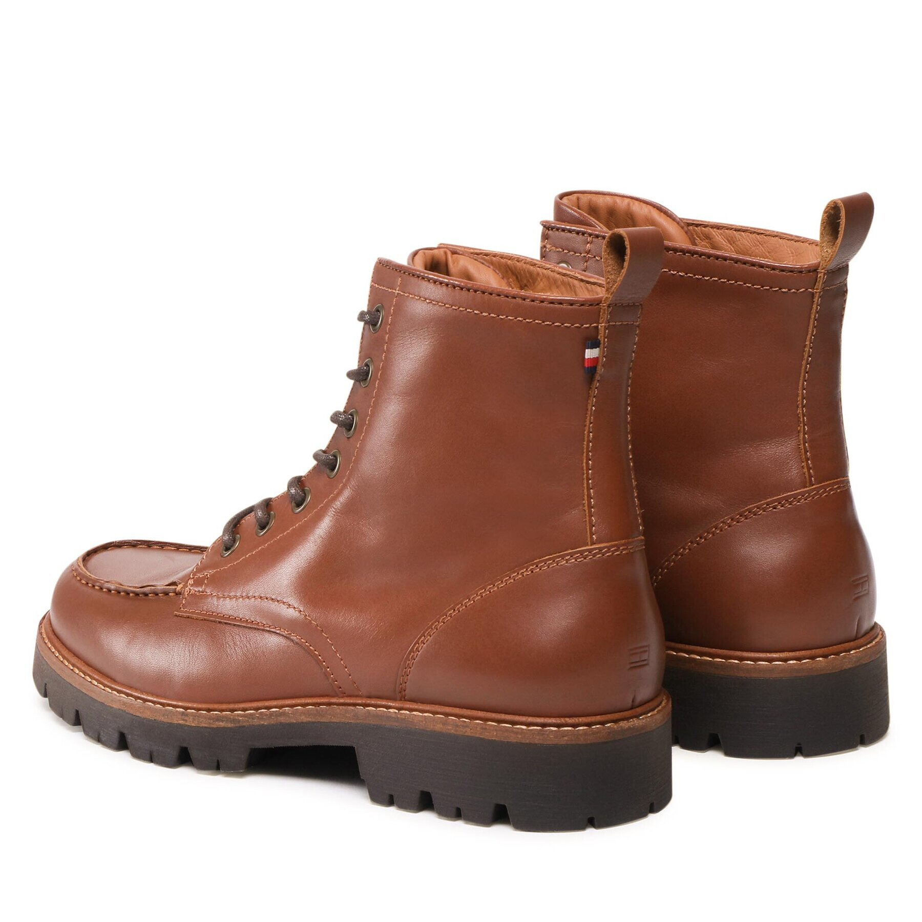 Tommy Hilfiger Ботуши Moc Toe Leather Boot FM0FM04208 Кафяв - Pepit.bg