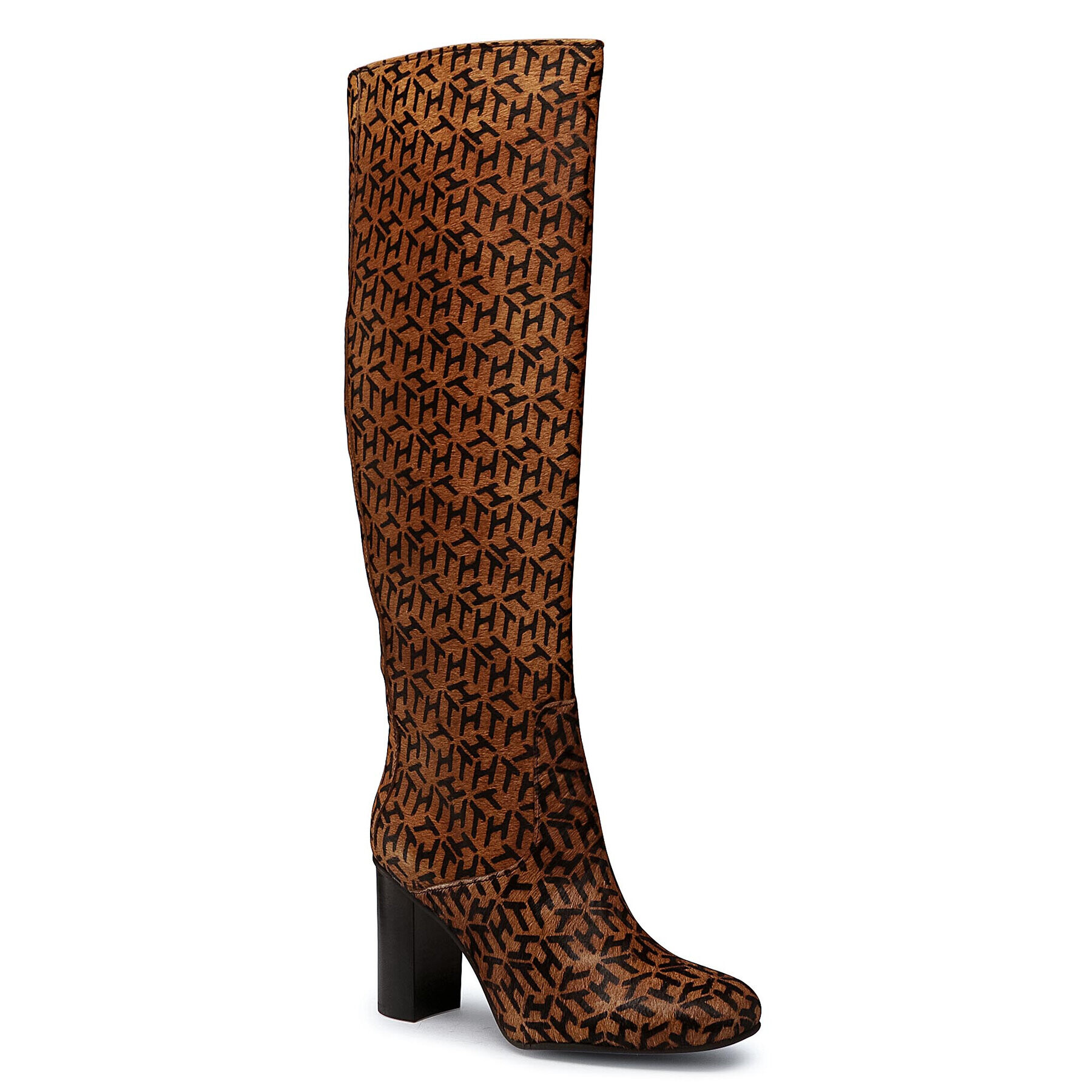 Tommy Hilfiger Ботуши Th Hair Calf High Heel Long Boot FW0FW05169 Кафяв - Pepit.bg