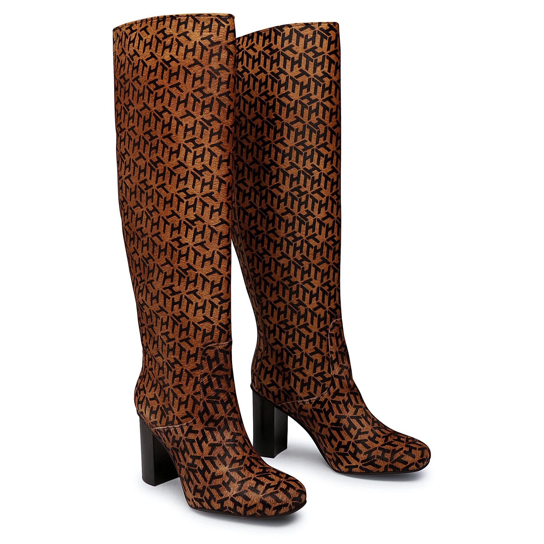 Tommy Hilfiger Ботуши Th Hair Calf High Heel Long Boot FW0FW05169 Кафяв - Pepit.bg