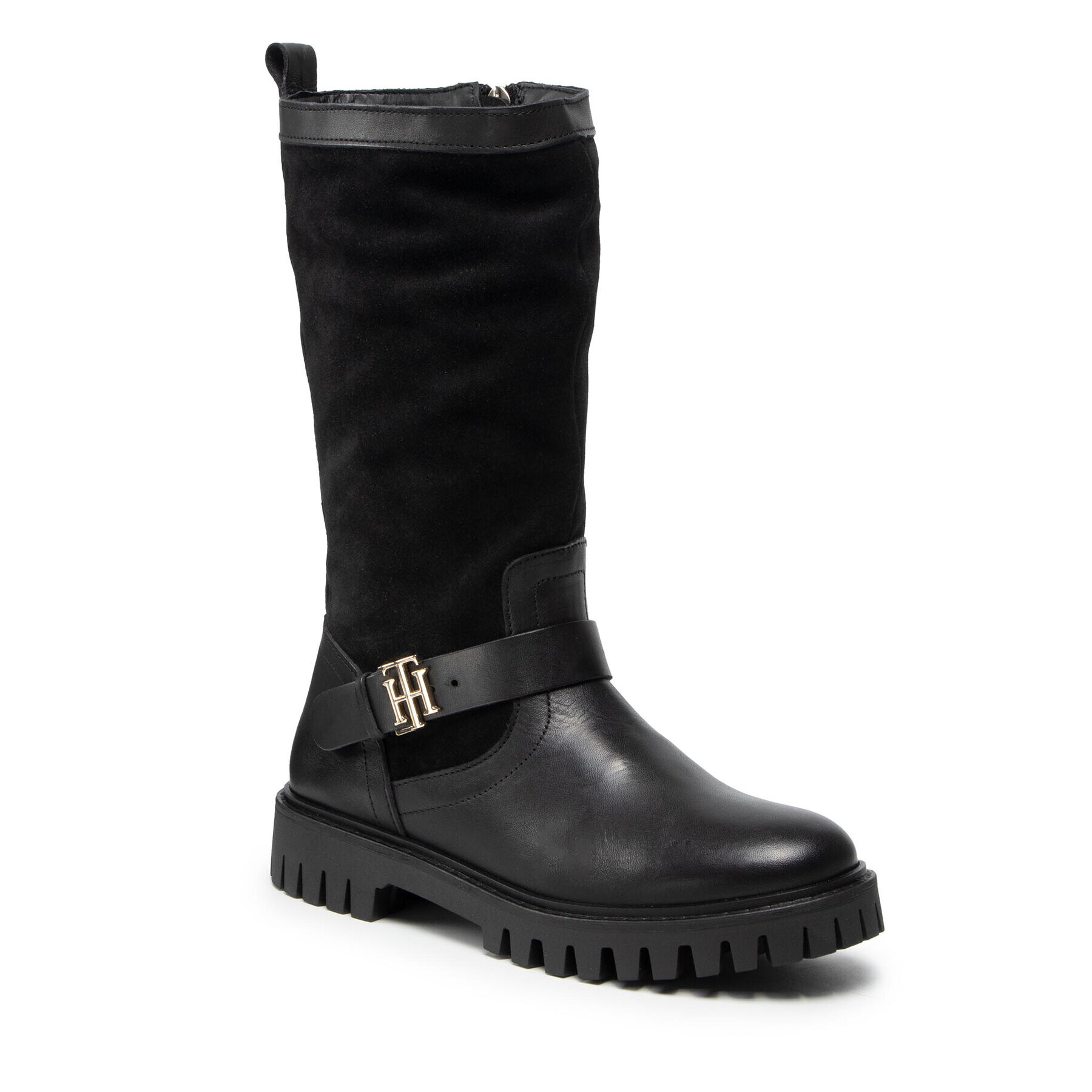 Tommy Hilfiger Ботуши Th Hardware Material Mix Boot FW0FW06013 Черен - Pepit.bg