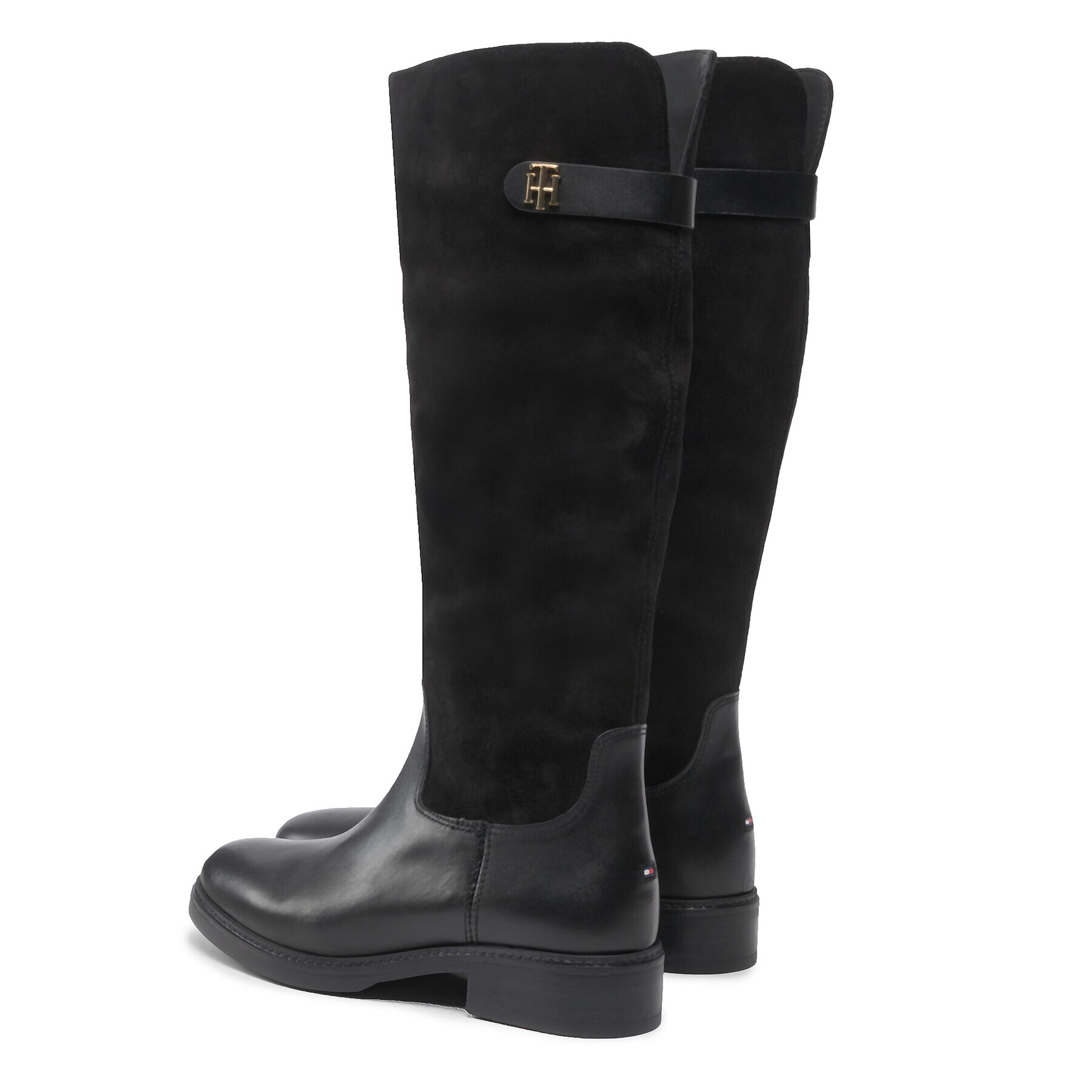Tommy Hilfiger Ботуши Th Suede Longboot FW0FW07052 Черен - Pepit.bg