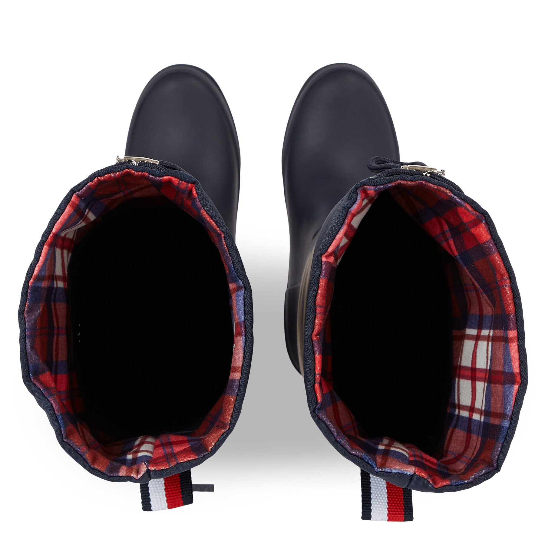 Tommy Hilfiger Ботуши Tommy Tartan Rubberboot FW0FW07664 Син - Pepit.bg