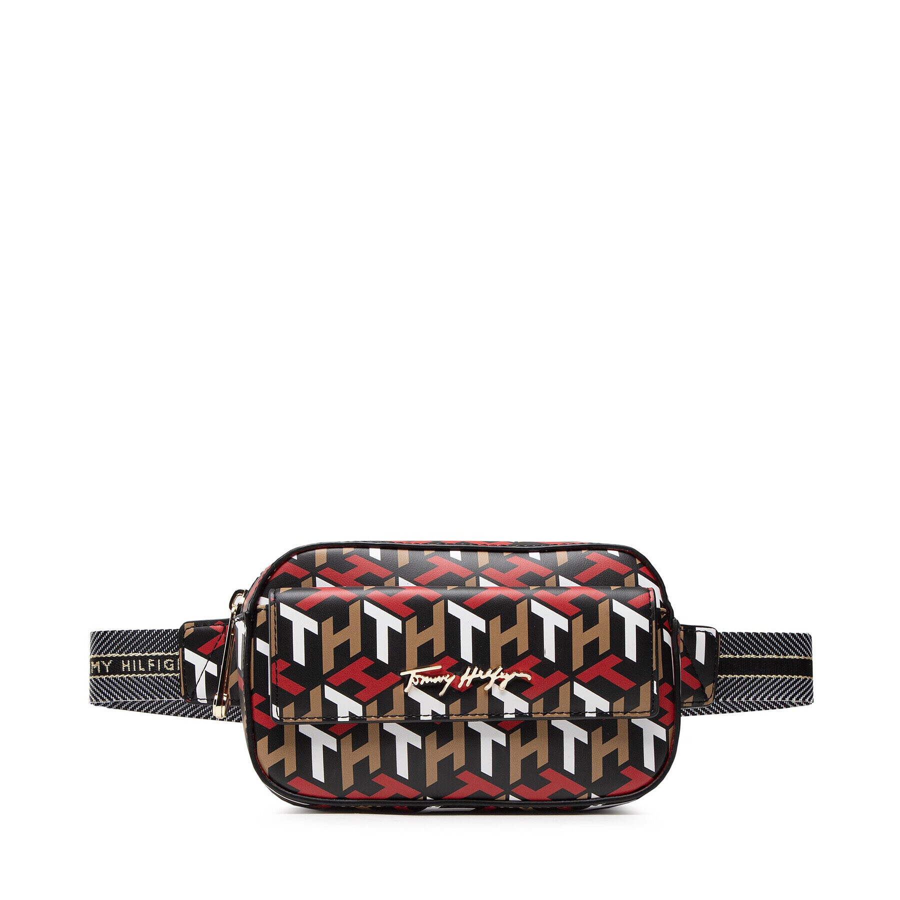 Tommy Hilfiger Чанта за кръст Iconic Tommy Bumbag Mono AW0AW11069 Черен - Pepit.bg