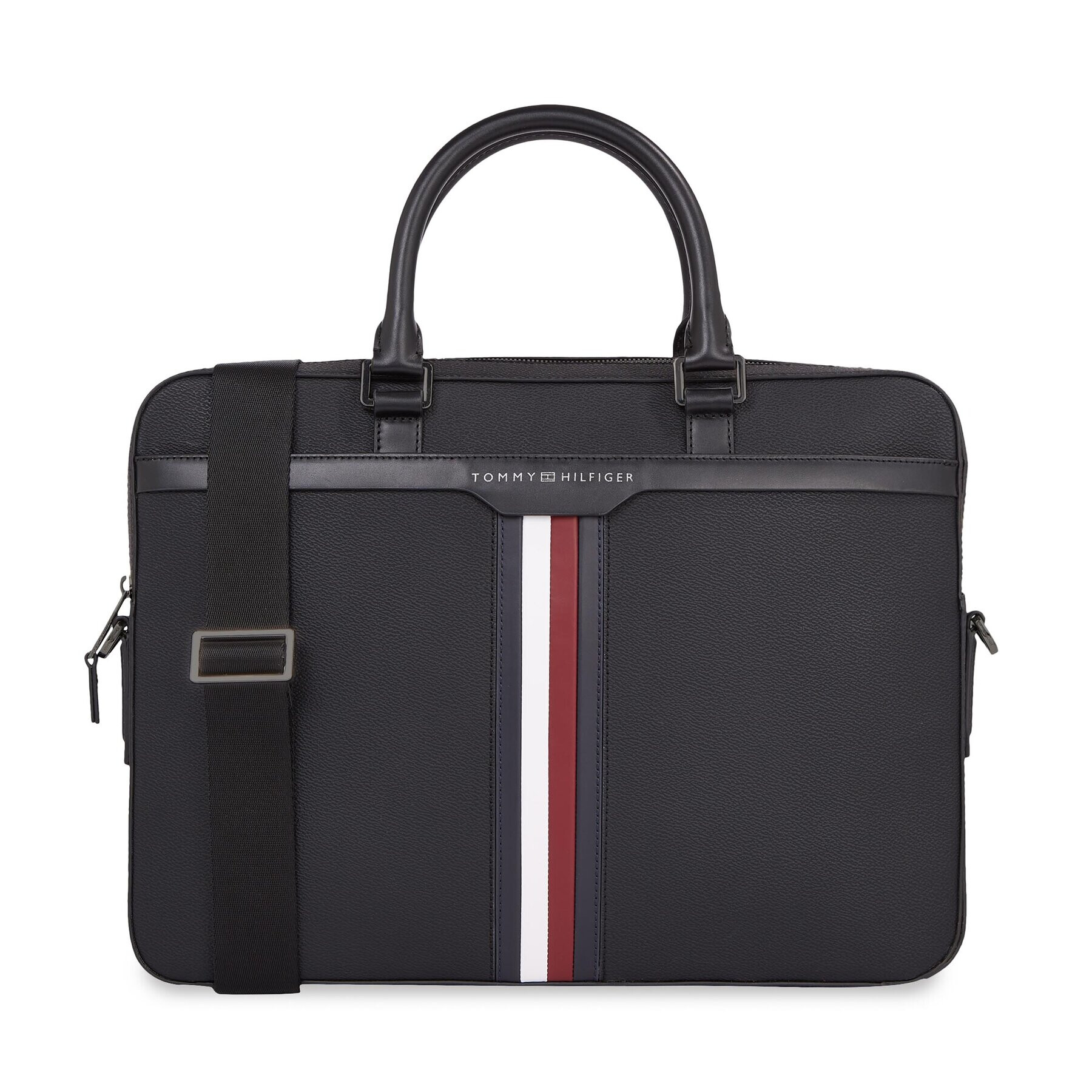 Tommy Hilfiger Чанта за лаптоп Th Coated Canvas Computer Bag AM0AM11531 Черен - Pepit.bg