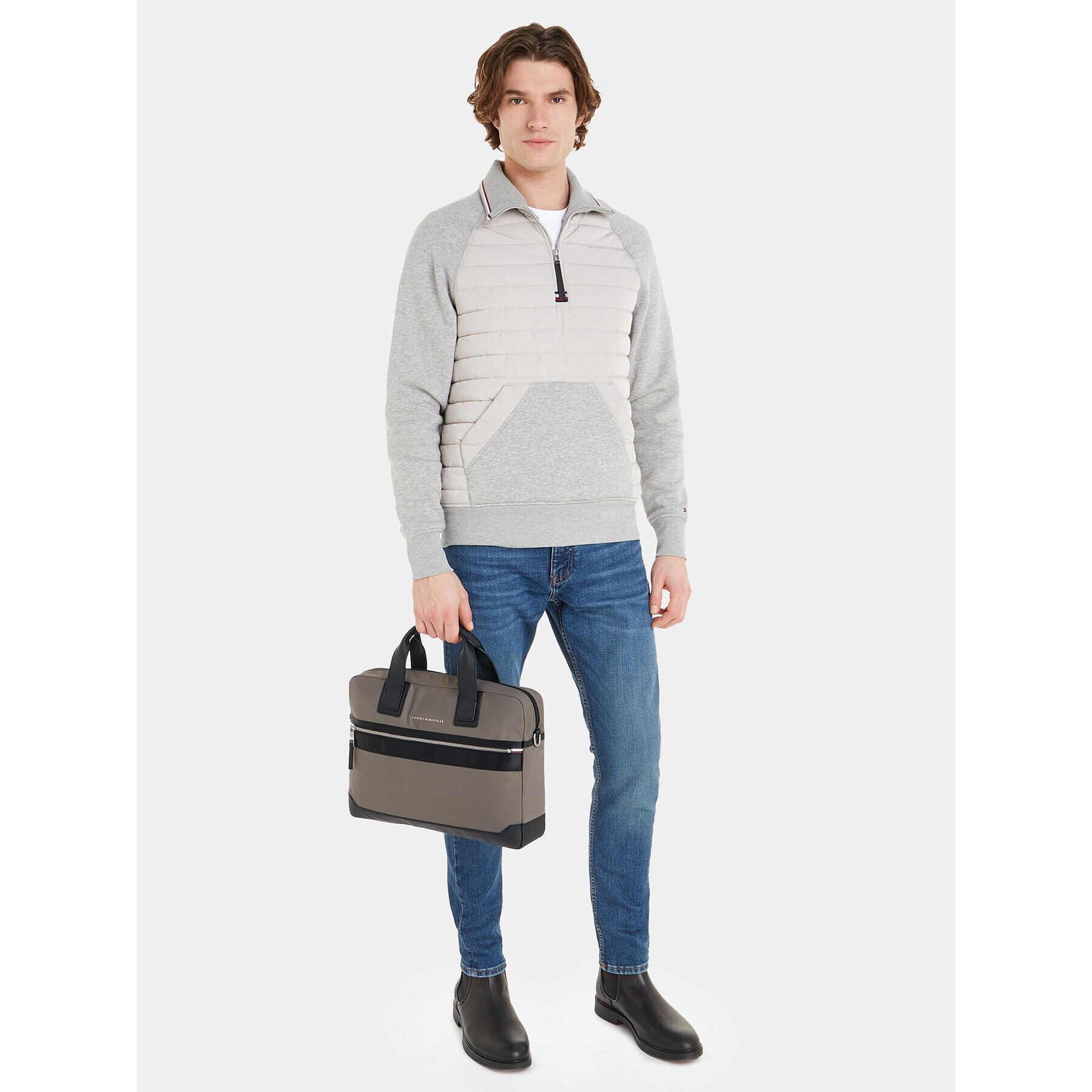 Tommy Hilfiger Чанта за лаптоп Th Elevated Nylon Computer Bag AM0AM11574 Сив - Pepit.bg