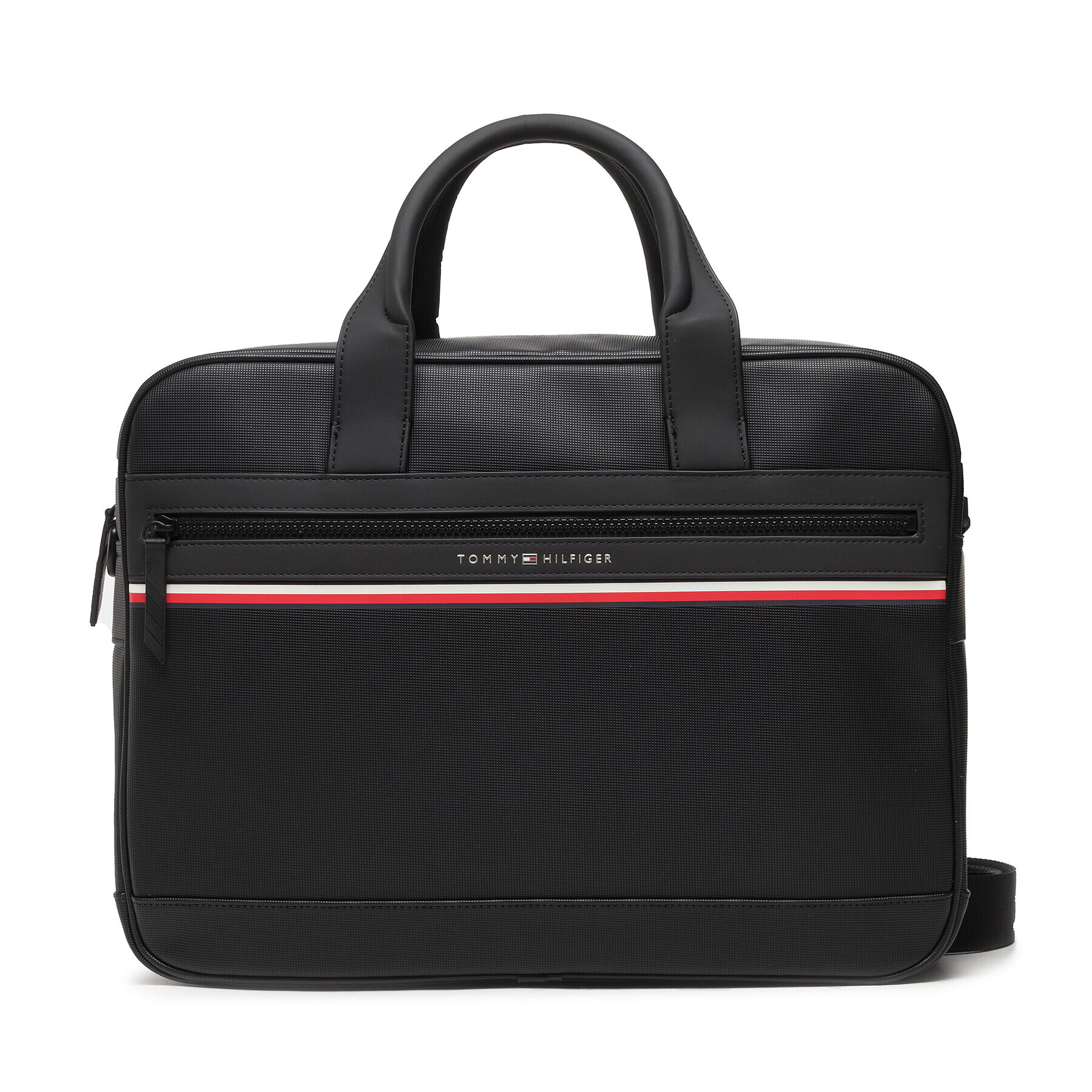Tommy Hilfiger Чанта за лаптоп Th Stripe Computer Bag AM0AM10301 Черен - Pepit.bg